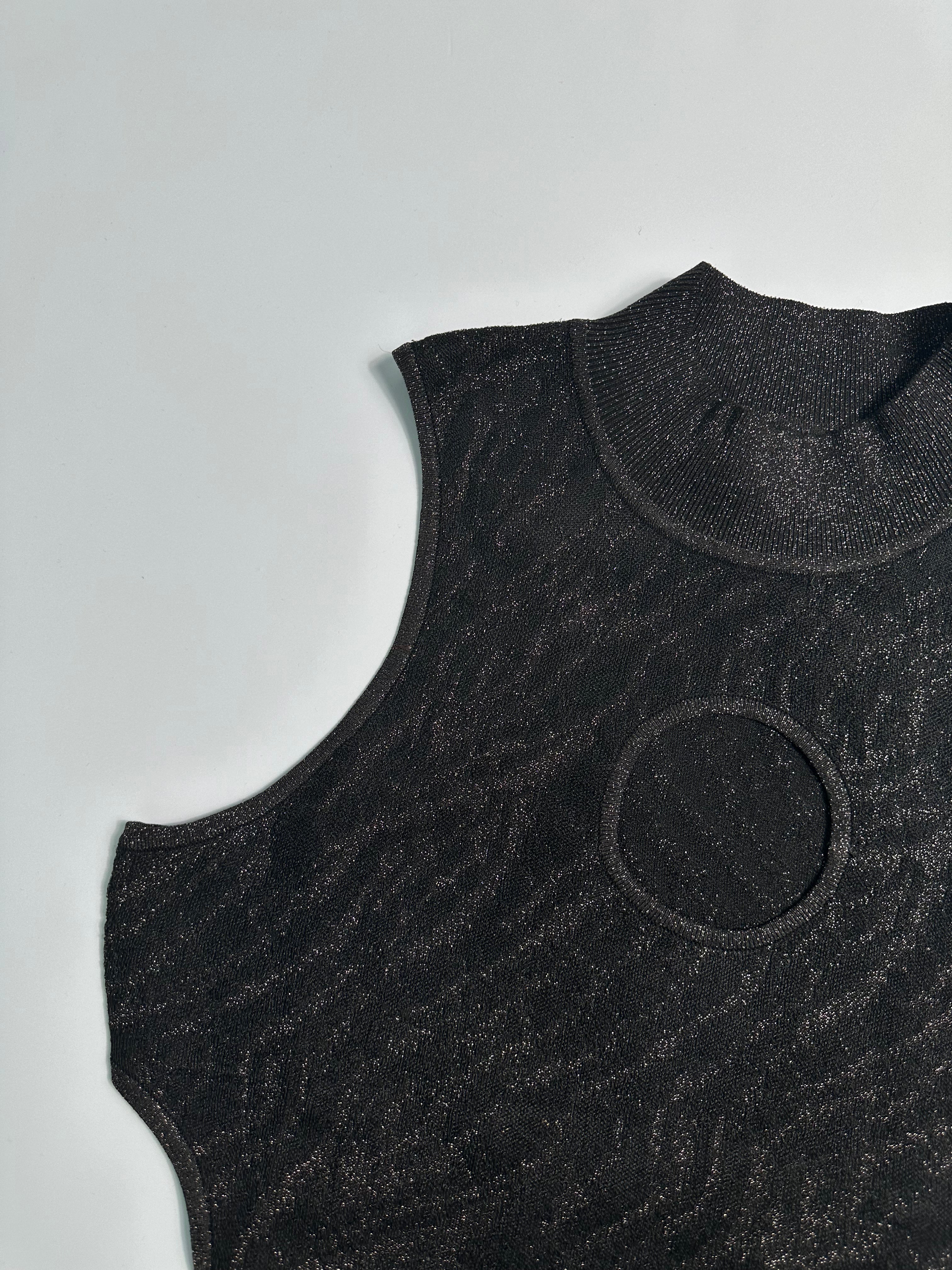 Abito Tippi Dress Nero Con Fantasia Lurex Oro