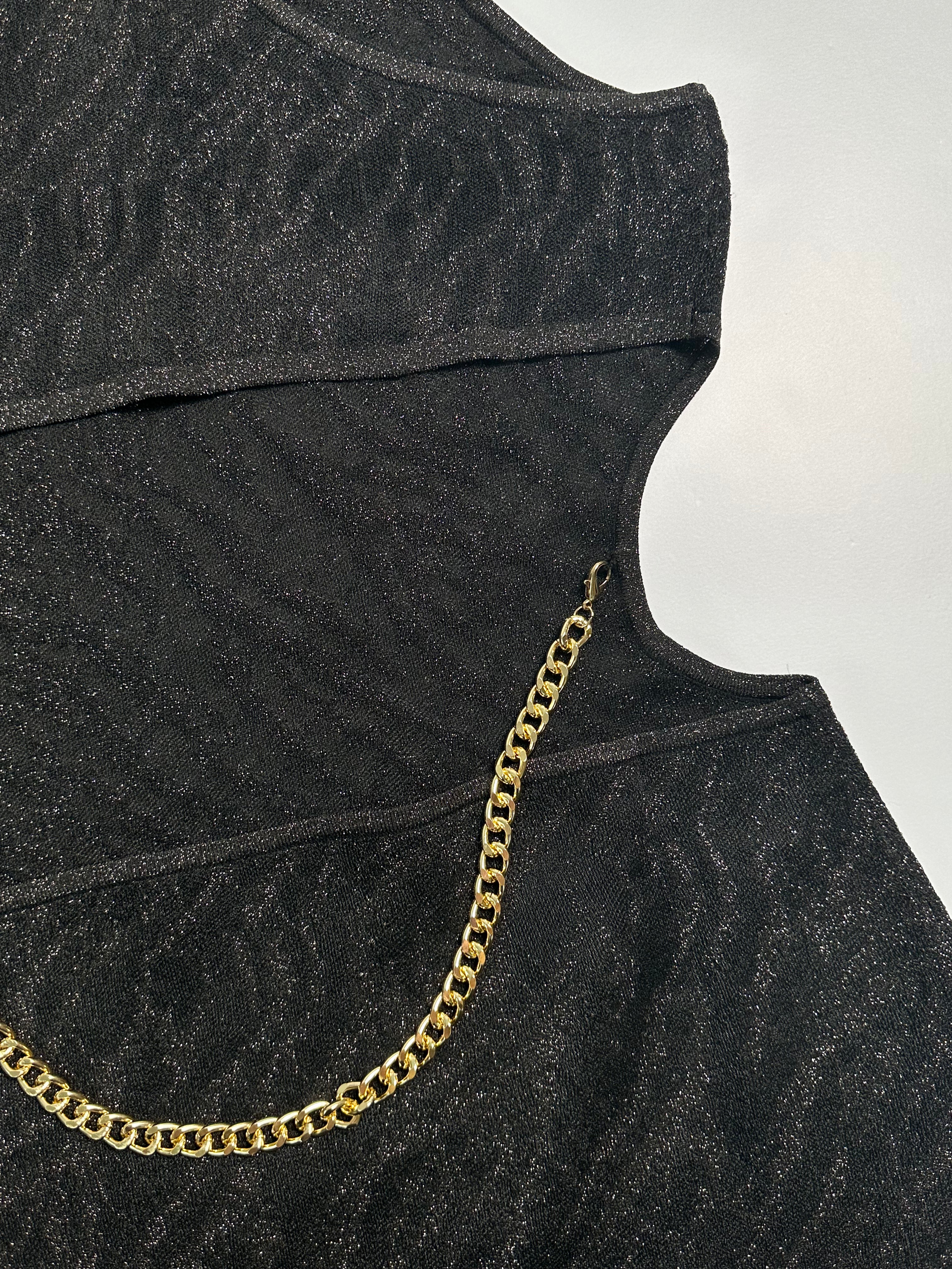 Abito Tippi Dress Nero Con Fantasia Lurex Oro