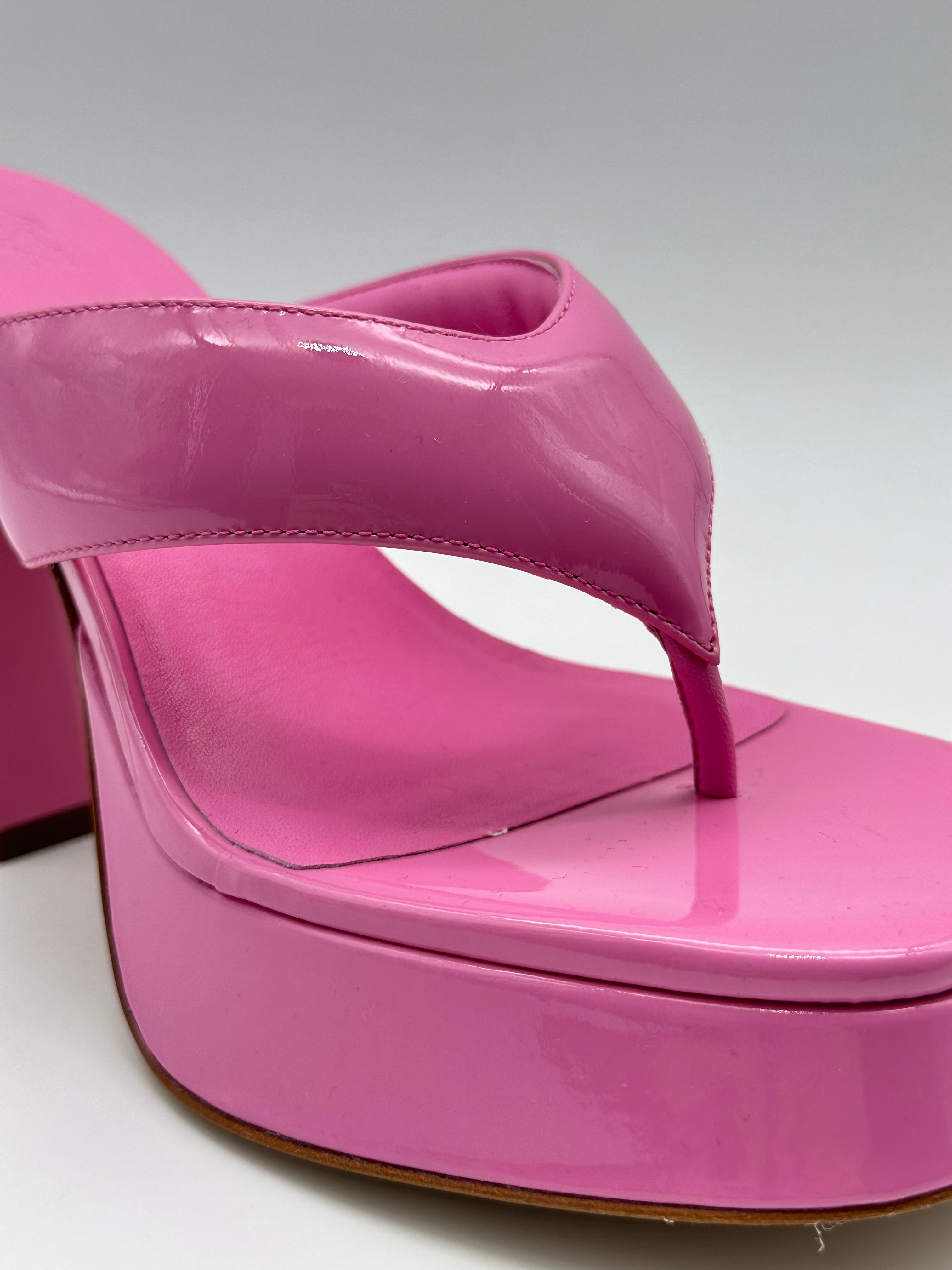 Pink Patent Platform Sandals
