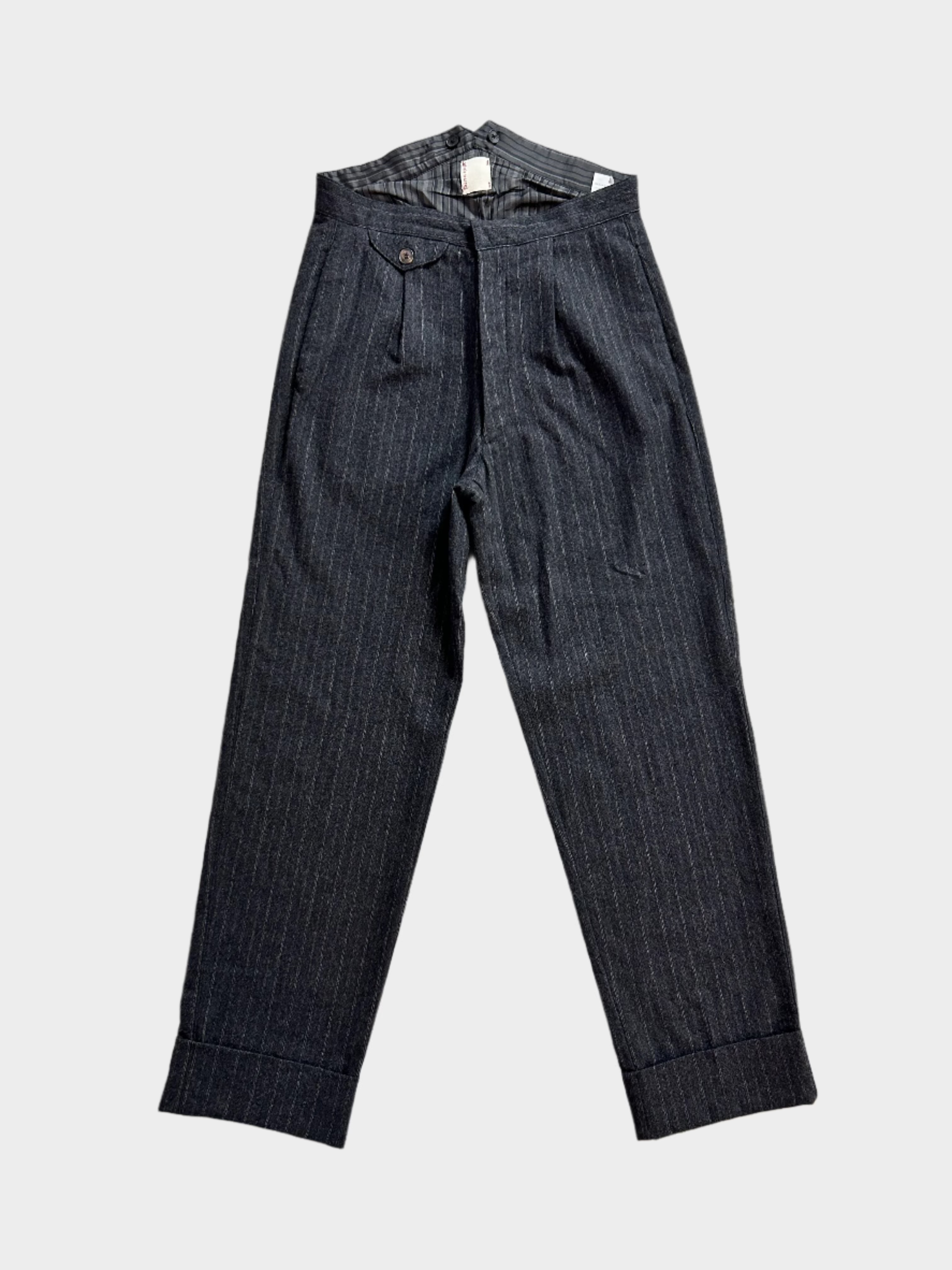 Pantaloni A Righe Sottili Con Linea Vita Asimmetrica