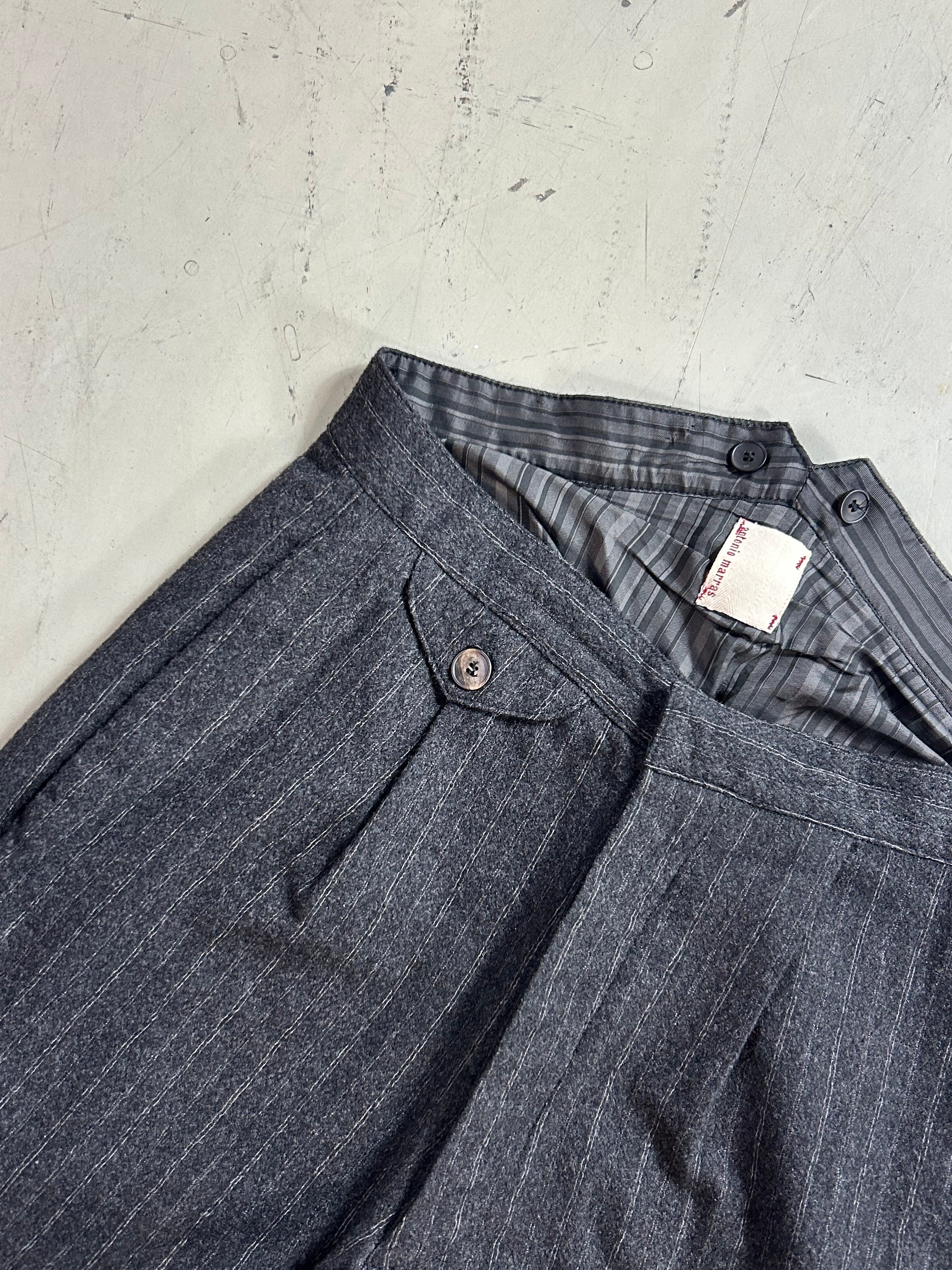 Pantaloni A Righe Sottili Con Linea Vita Asimmetrica