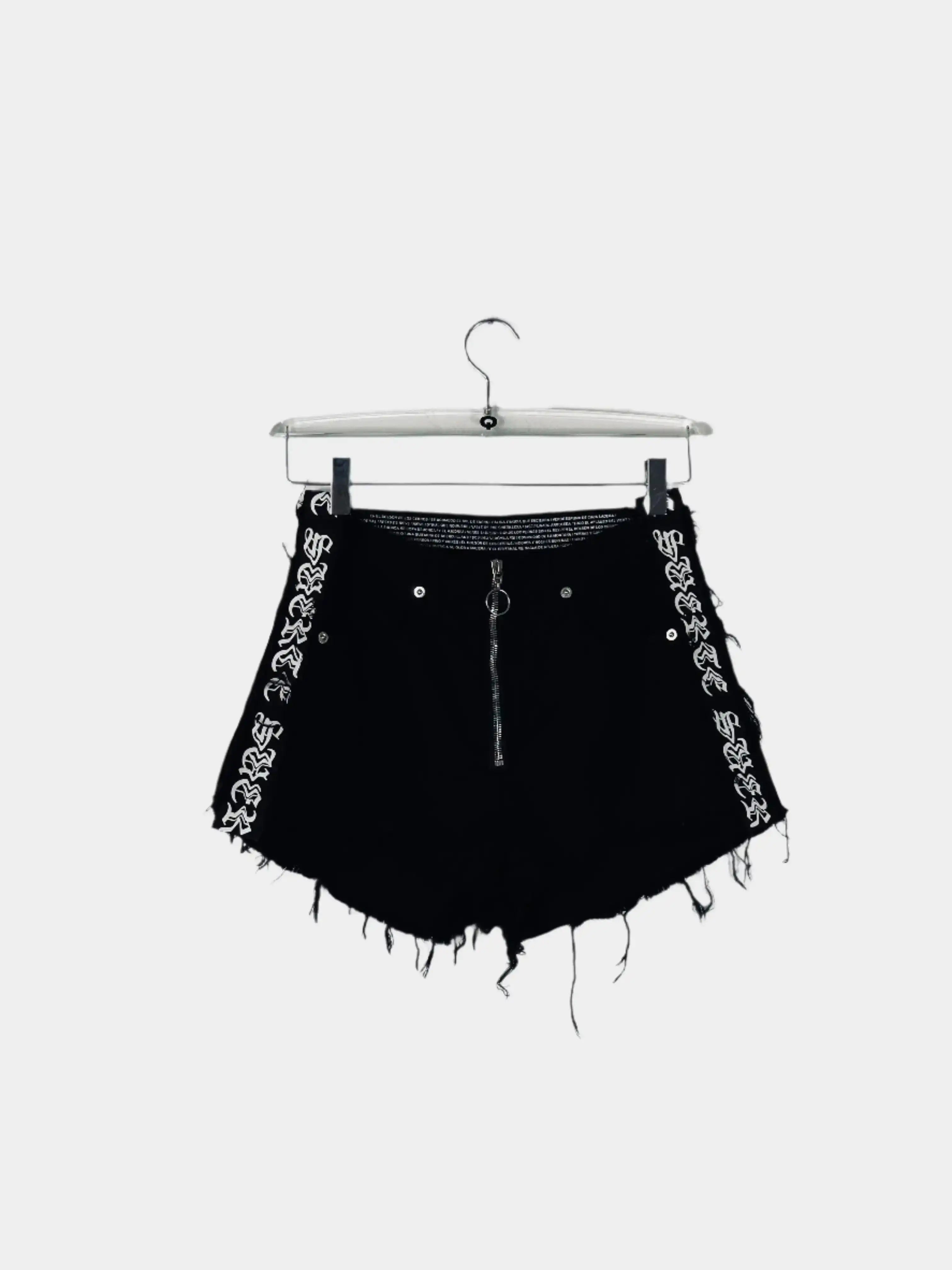 Shorts in Denim con Cerniera