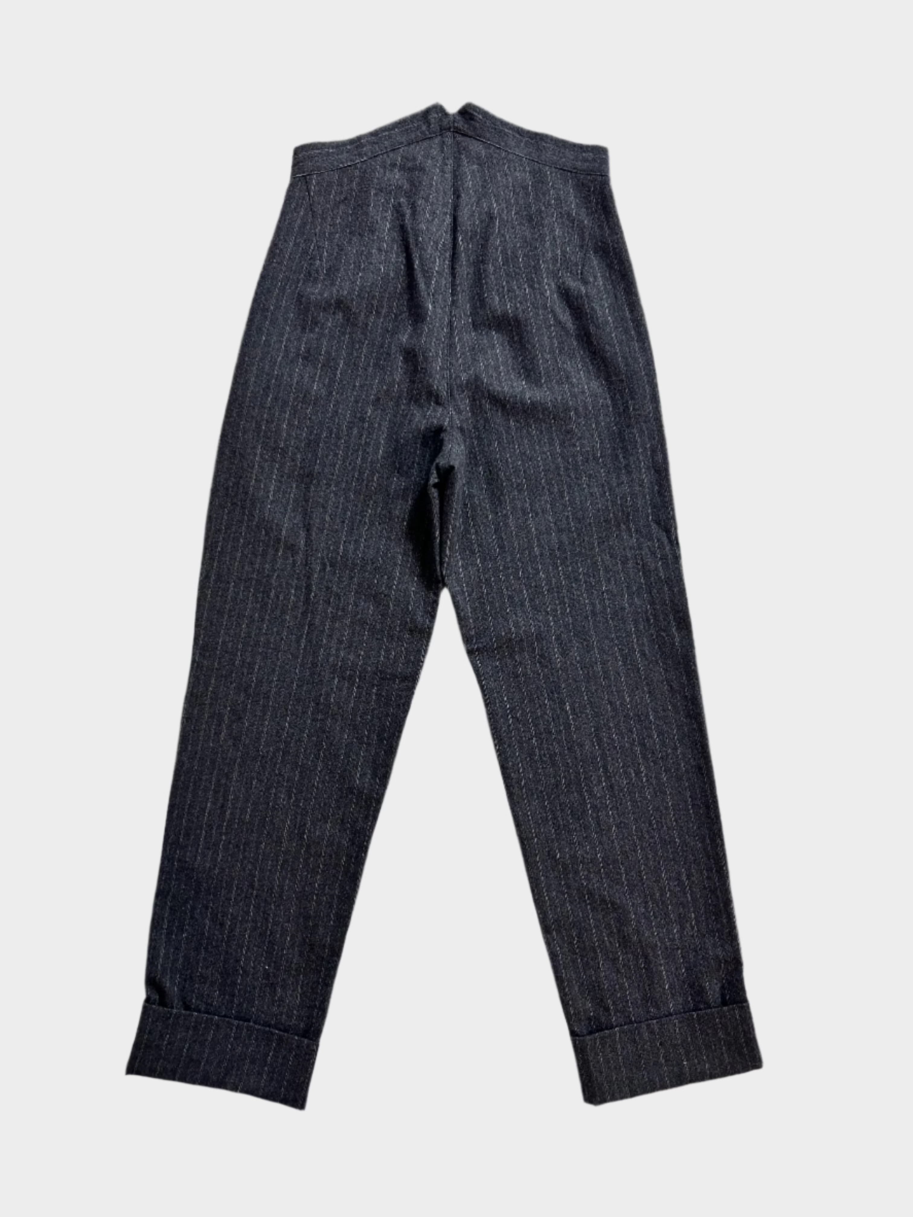 Pantaloni A Righe Sottili Con Linea Vita Asimmetrica