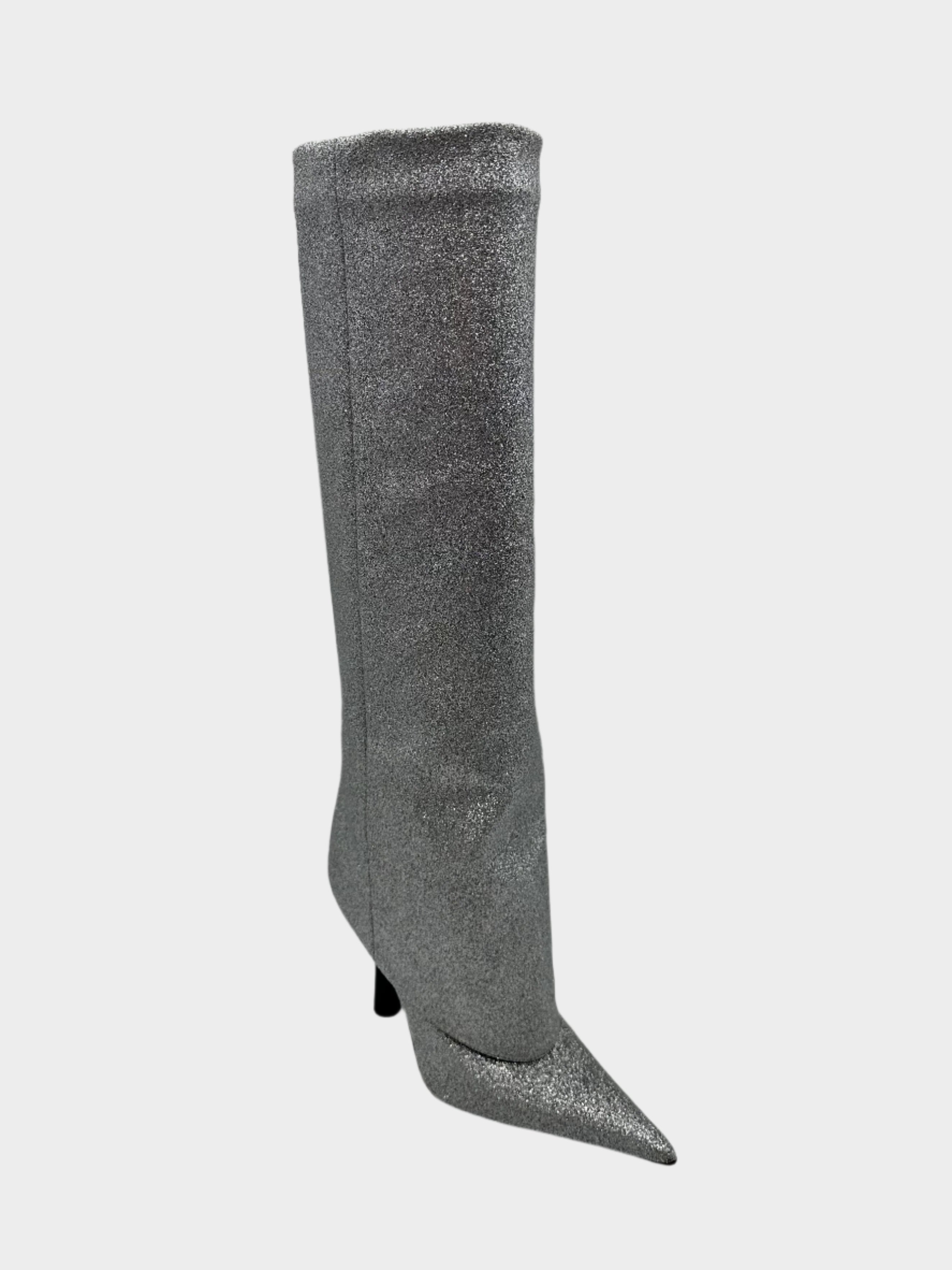 Rosie 31 High Boots In Silver Glitter