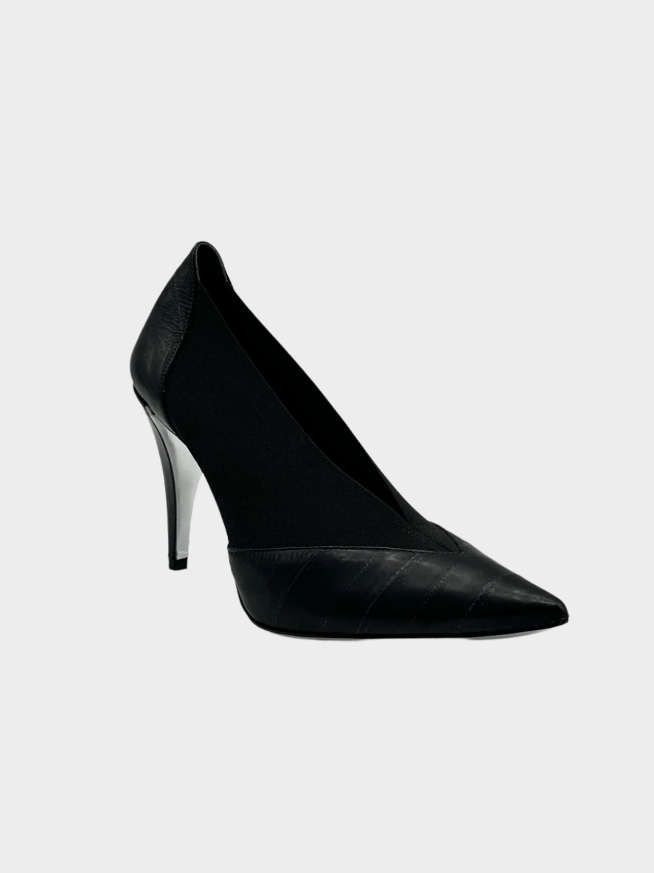 Décolleté Nera In Pelle E Tessuto Givenchy