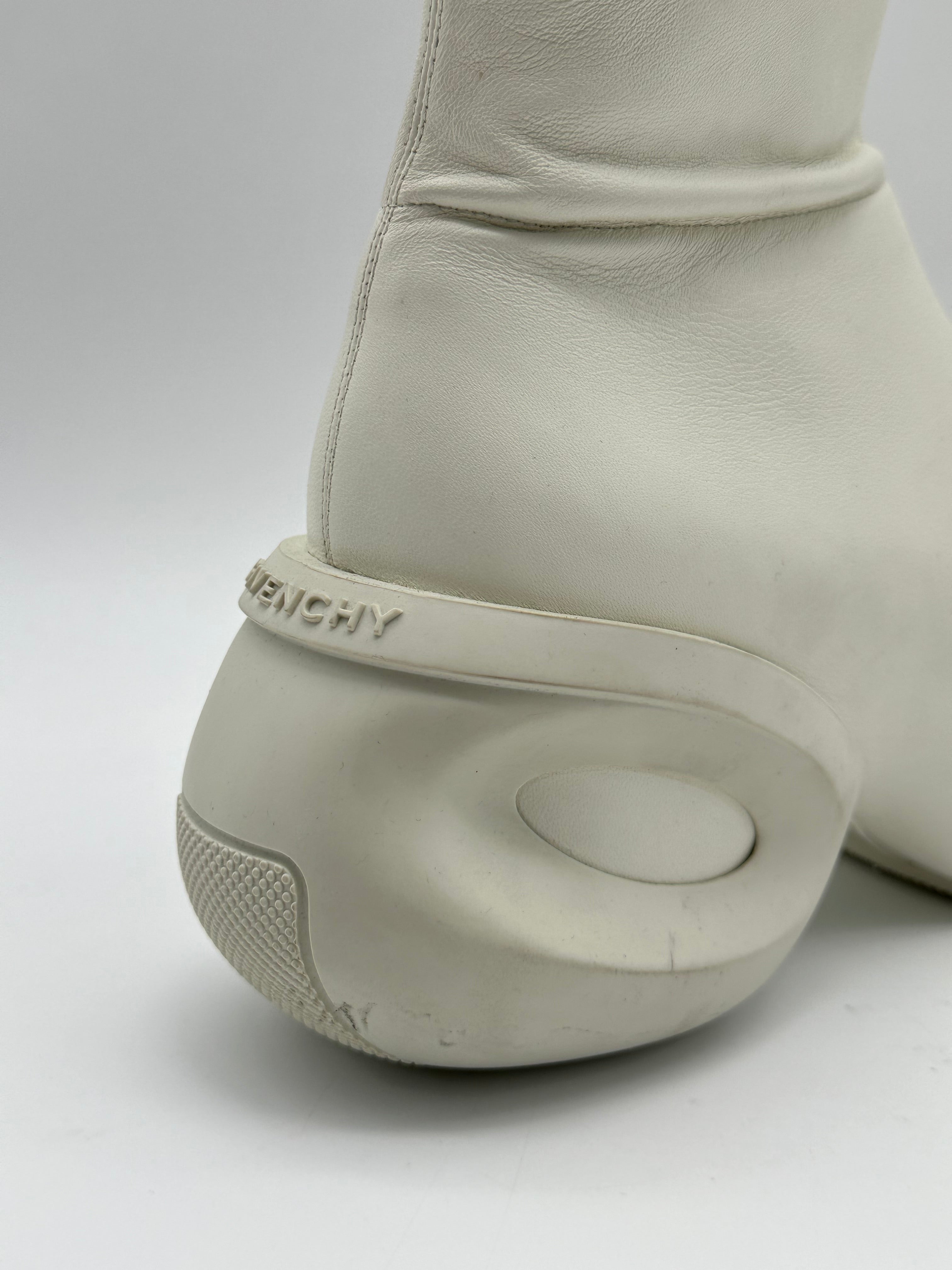Clog Ankle Boots In Pelle Avorio Con Suola Scultorea