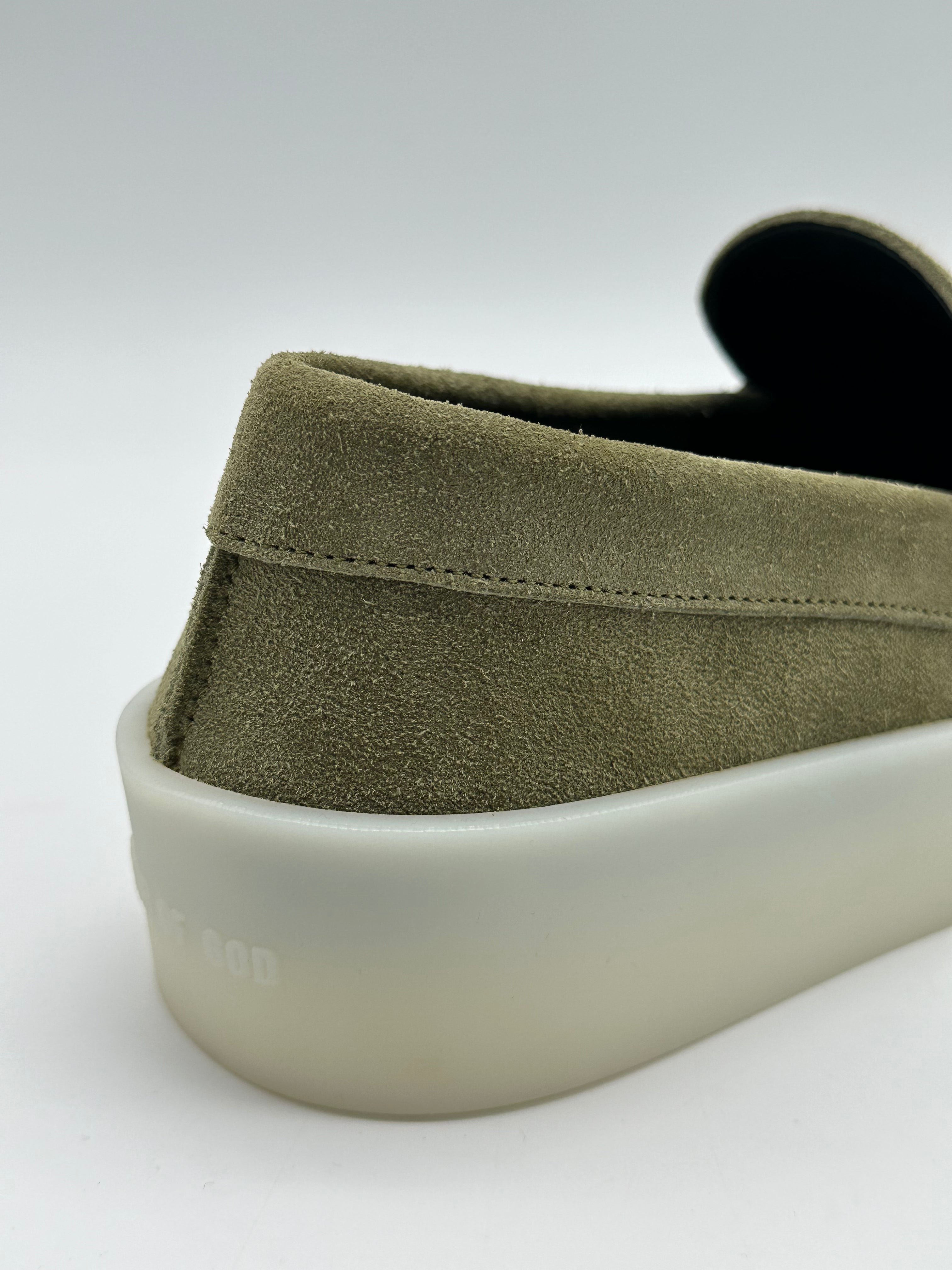 Mocassini The Loafer Verde In Pelle Scamosciata