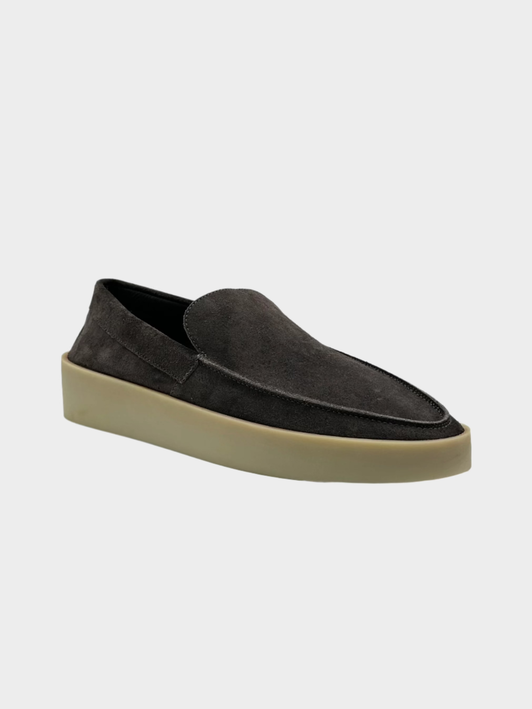 Loafer Grigio In Suede Con Suola In Pelle
