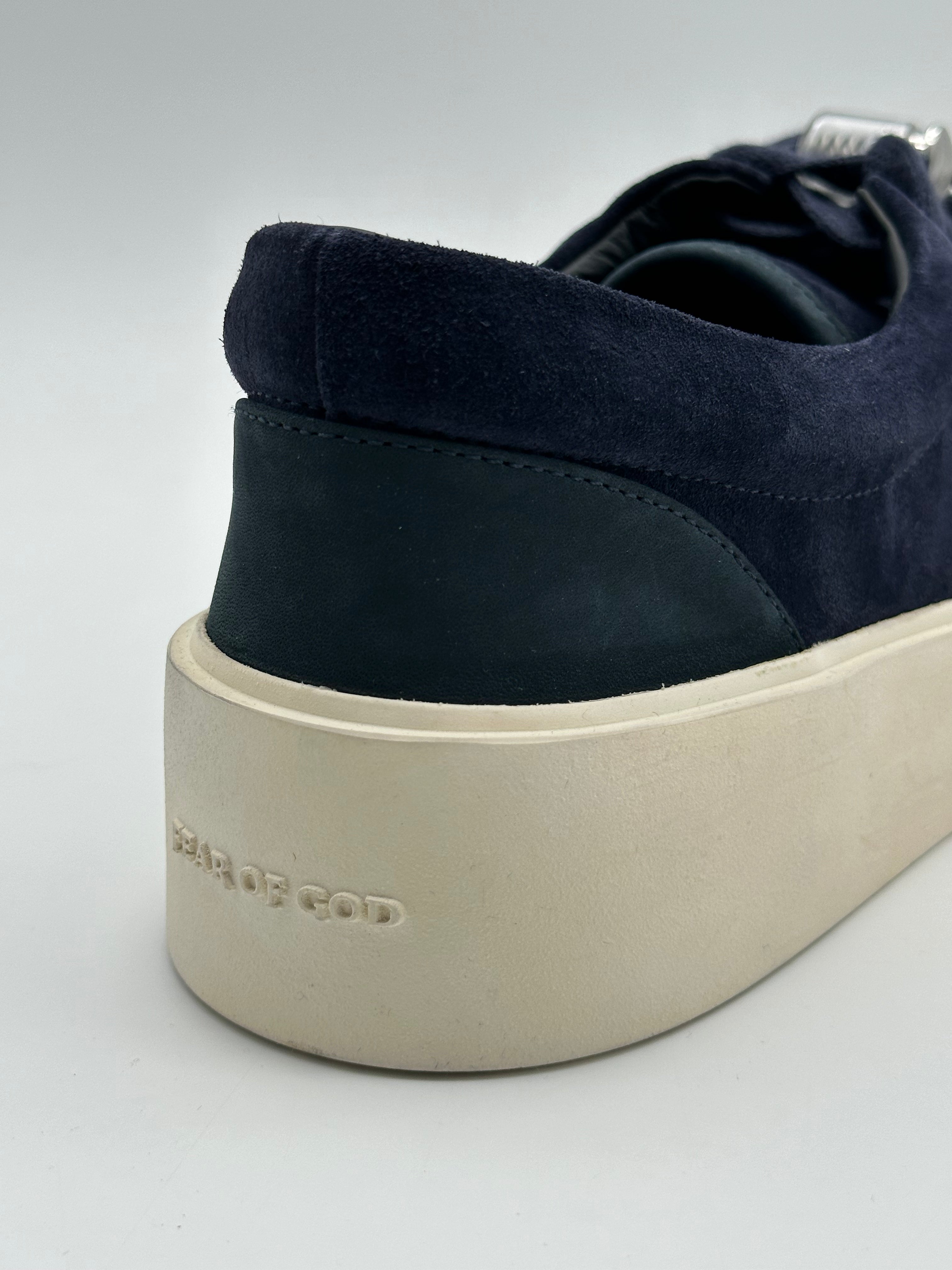 Sneaker 101 Lace Up Navy In Suede Con Suola Alta