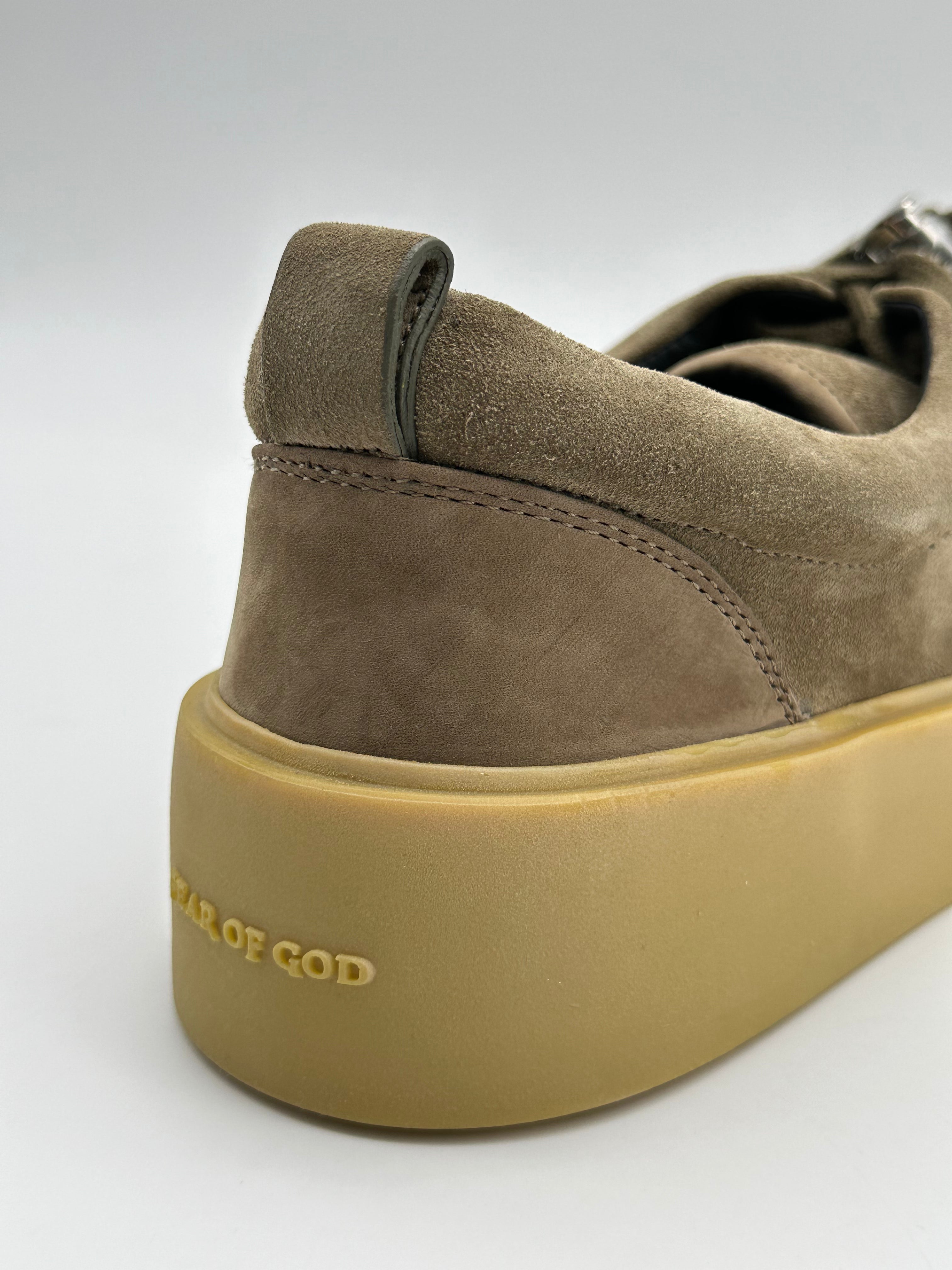 101 Lace Up Sneaker Taupe In Suede Con Suola Alta