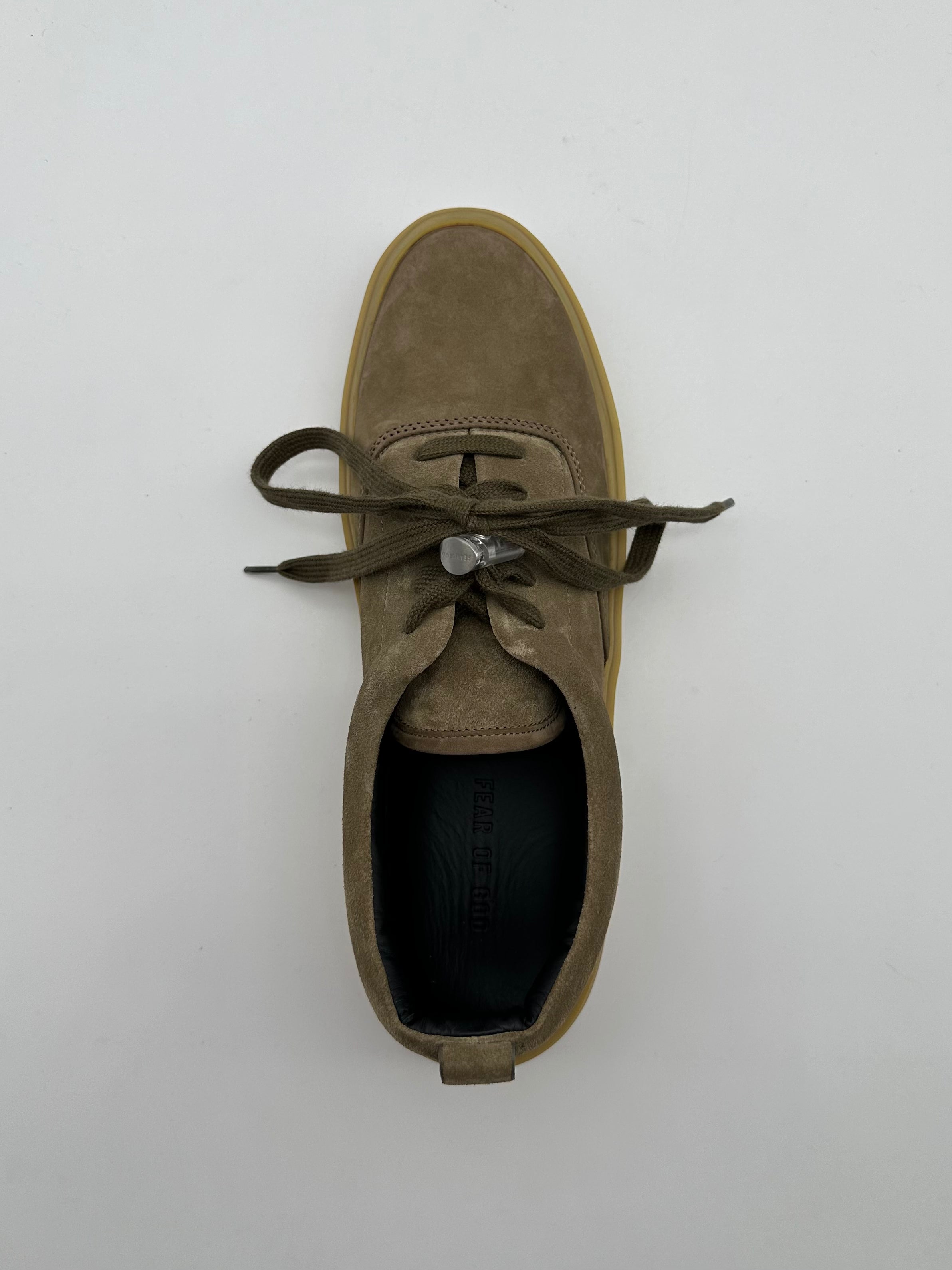 101 Lace Up Sneaker Taupe In Suede Con Suola Alta