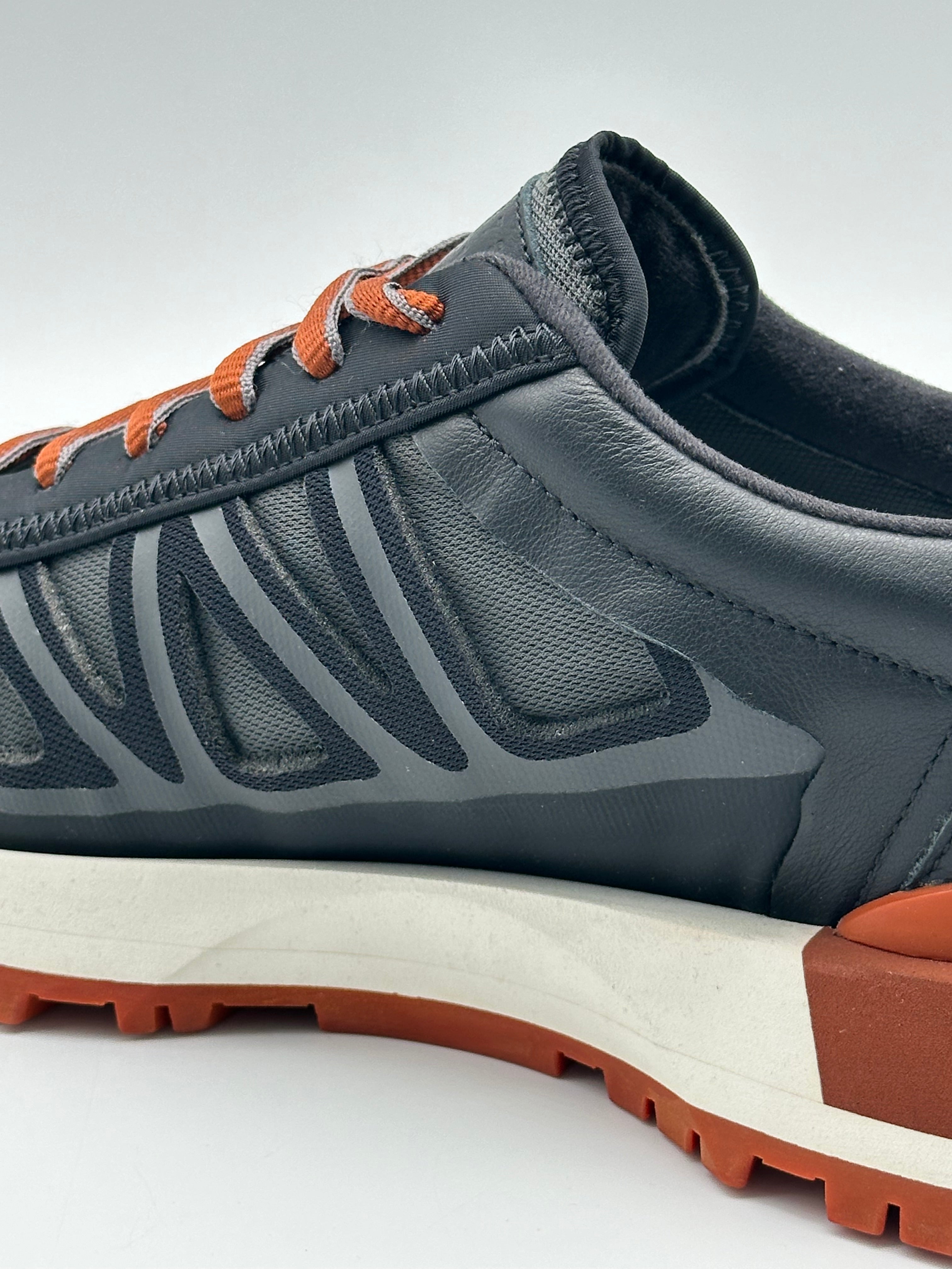 Sneaker Running Style Multimateriale Con Suola Chunky Nero/Ruggine
