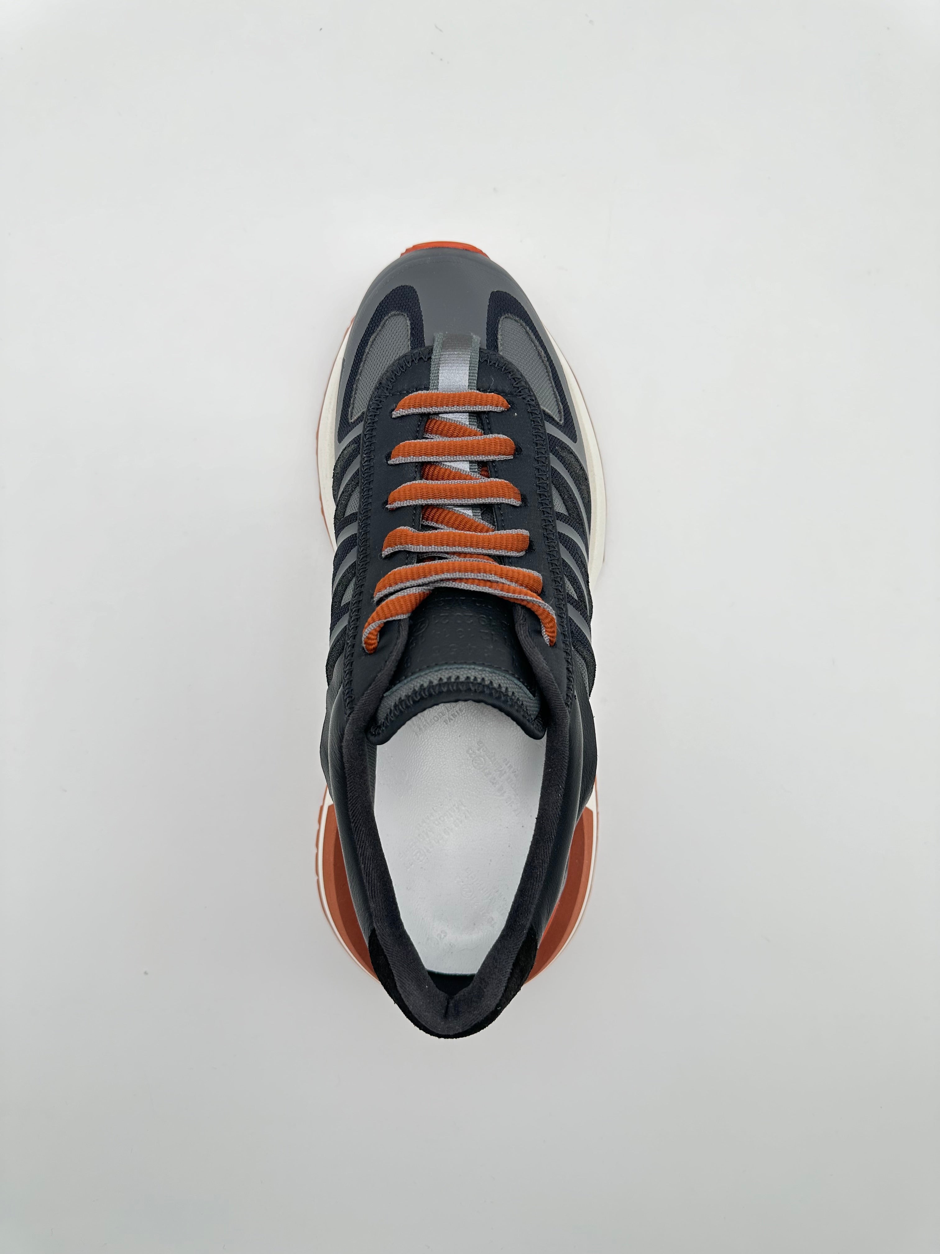Sneaker Running Style Multimateriale Con Suola Chunky Nero/Ruggine
