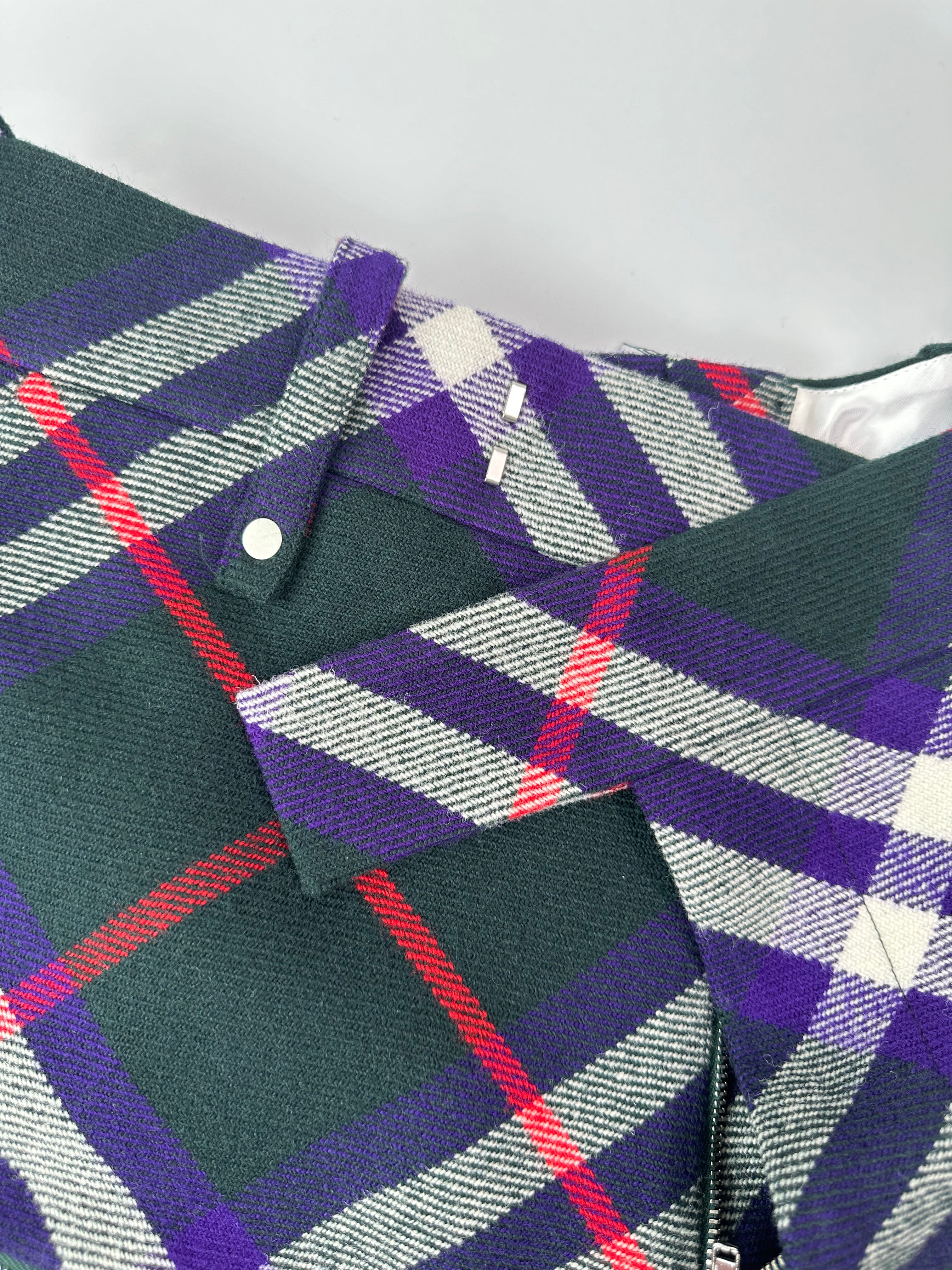 Multicolor Wool Checked Trousers