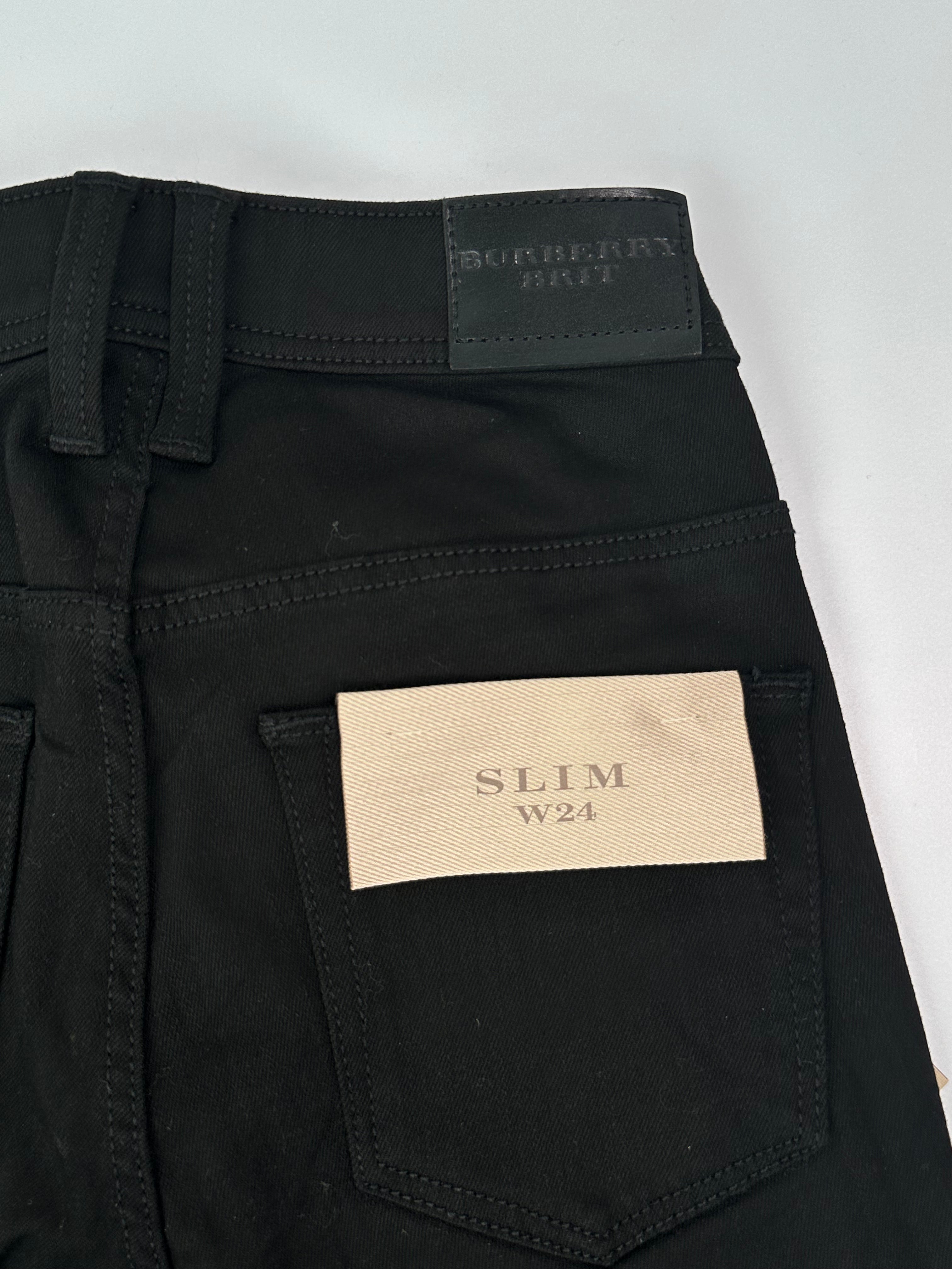 Pantaloni Neri Slim Fit In Denim Stretch