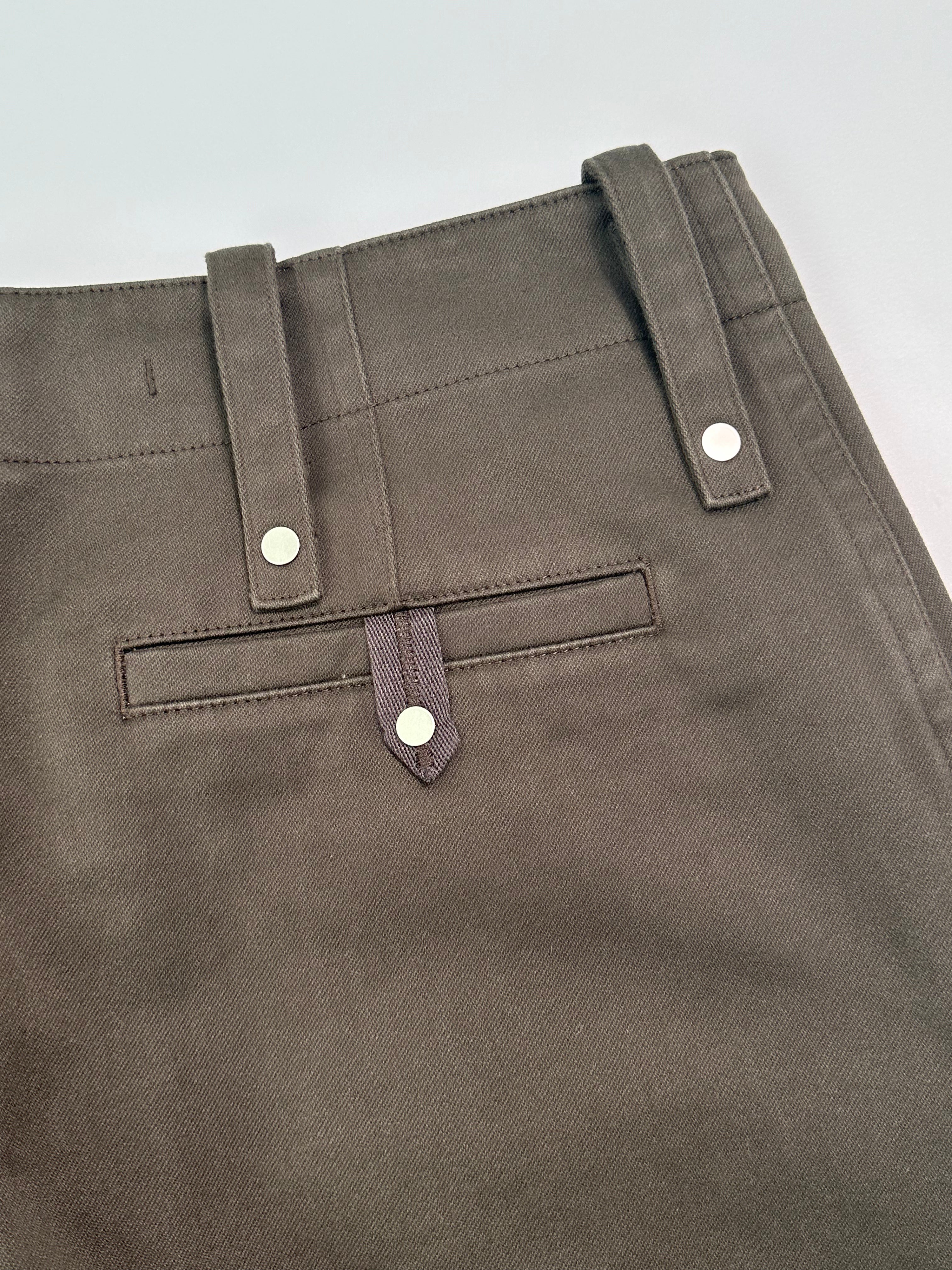 Pantaloni Marroni In Cotone Con Gamba Dritta