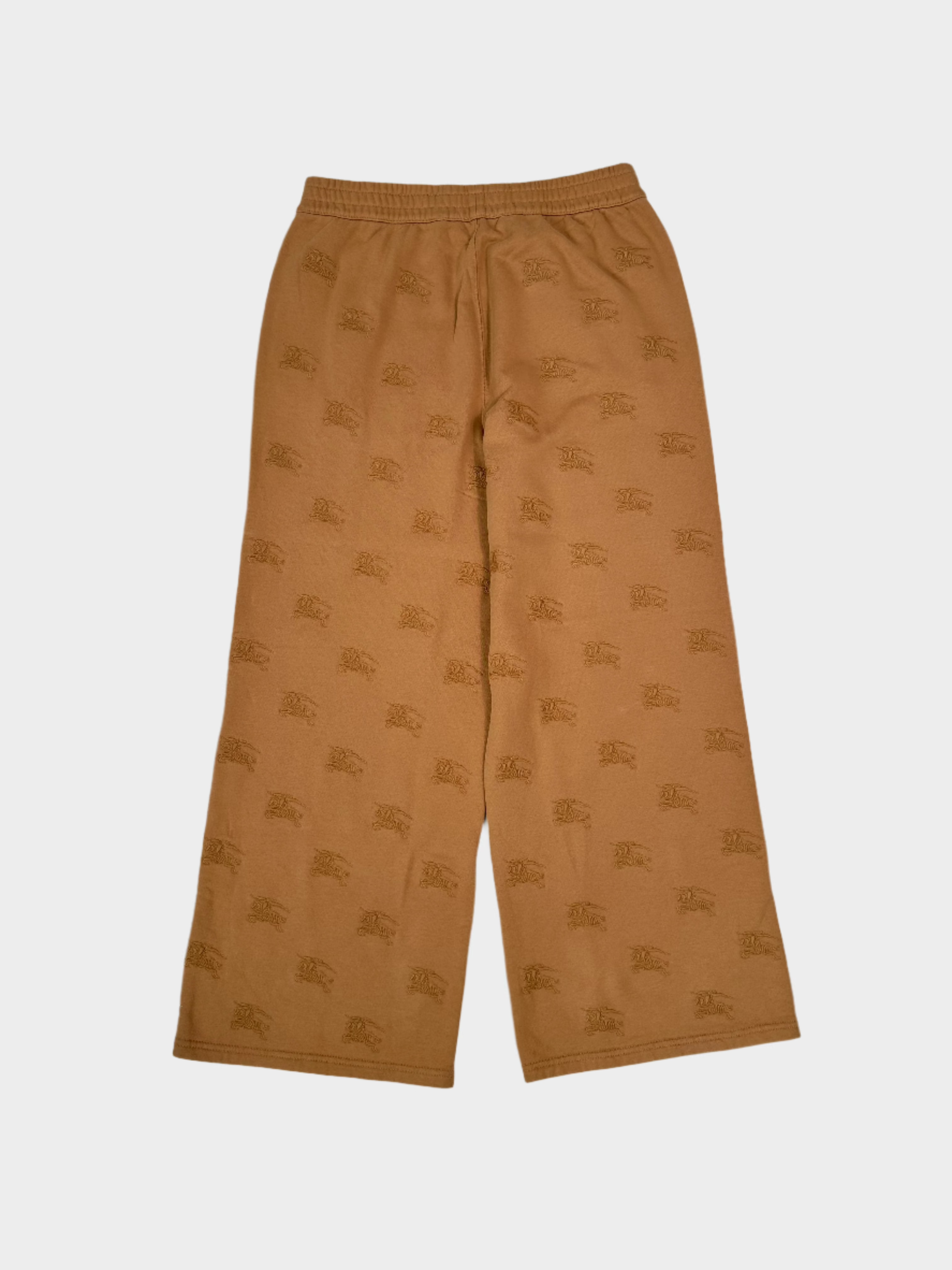 Pantaloni Tuta Cammello Con Logo Ricamato All-Over