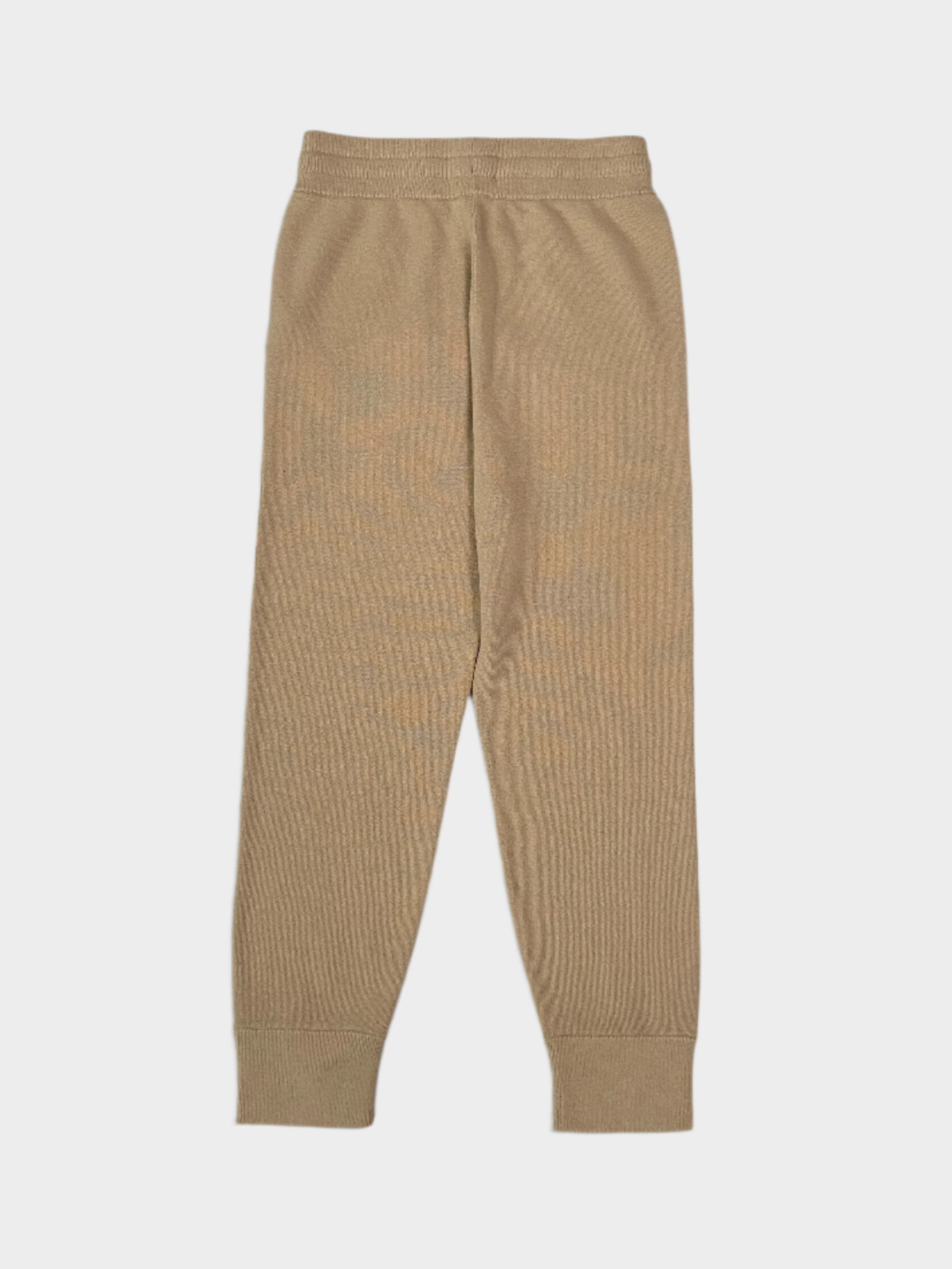 Pantaloni In Maglia Bambino Beige Con Logo Ricamato