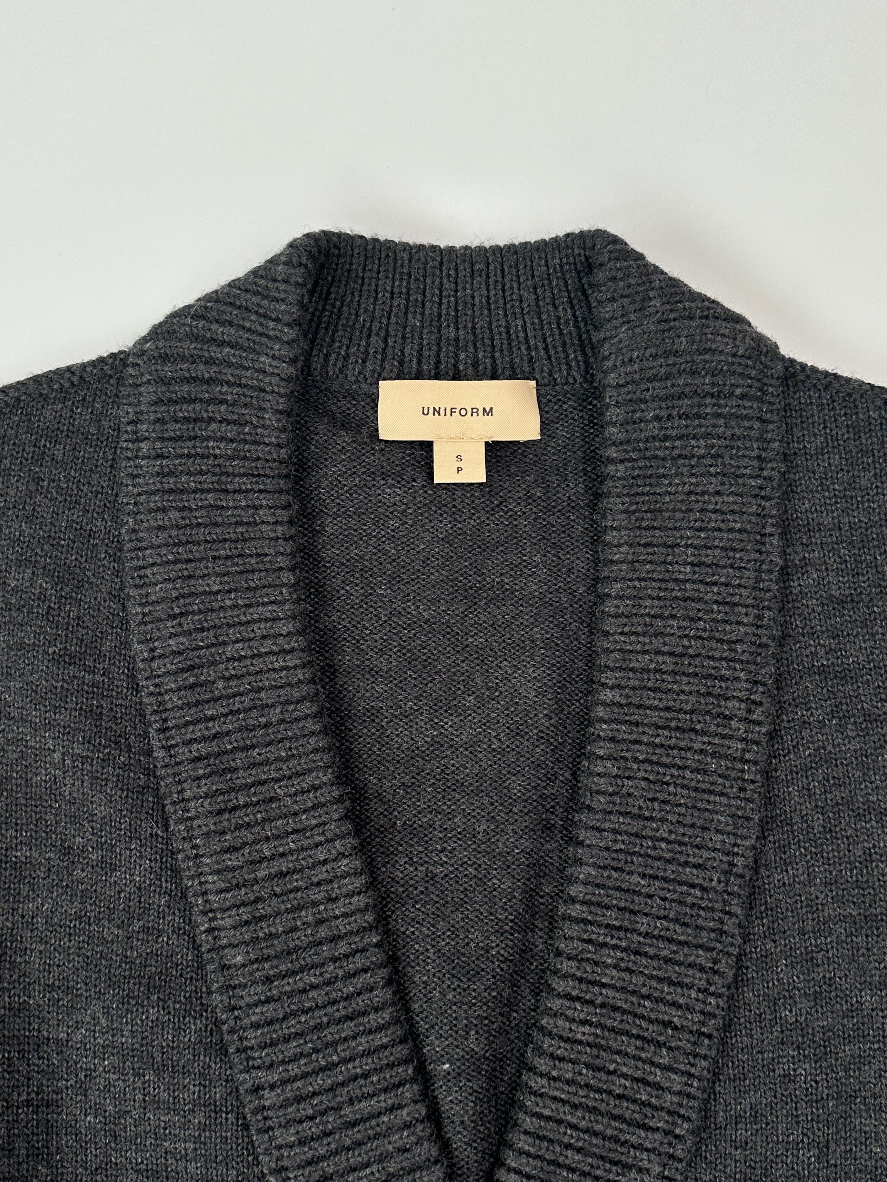 Cardigan In Maglia Di Lana Dark Grey Melange