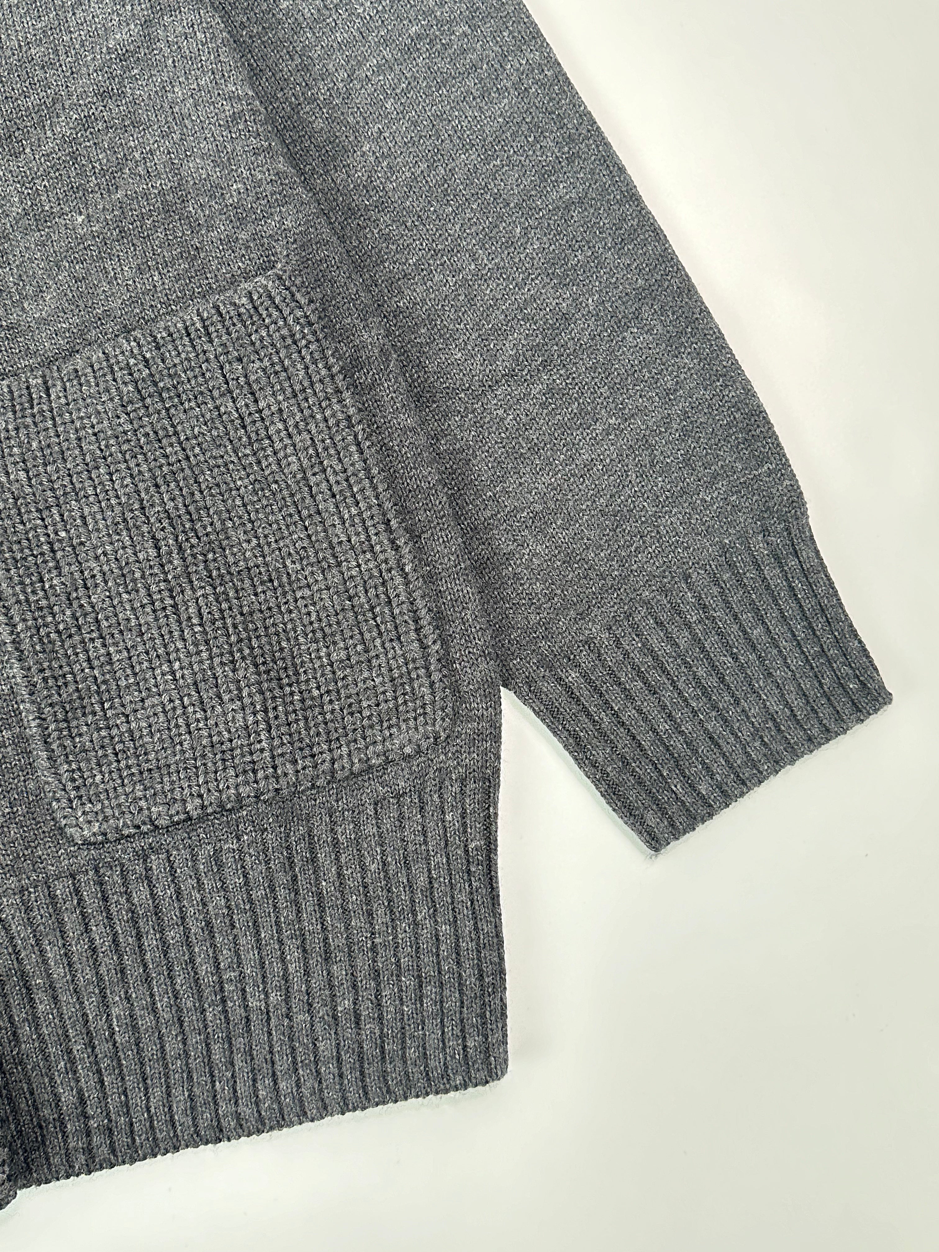 Cardigan In Maglia Di Lana Dark Grey Melange