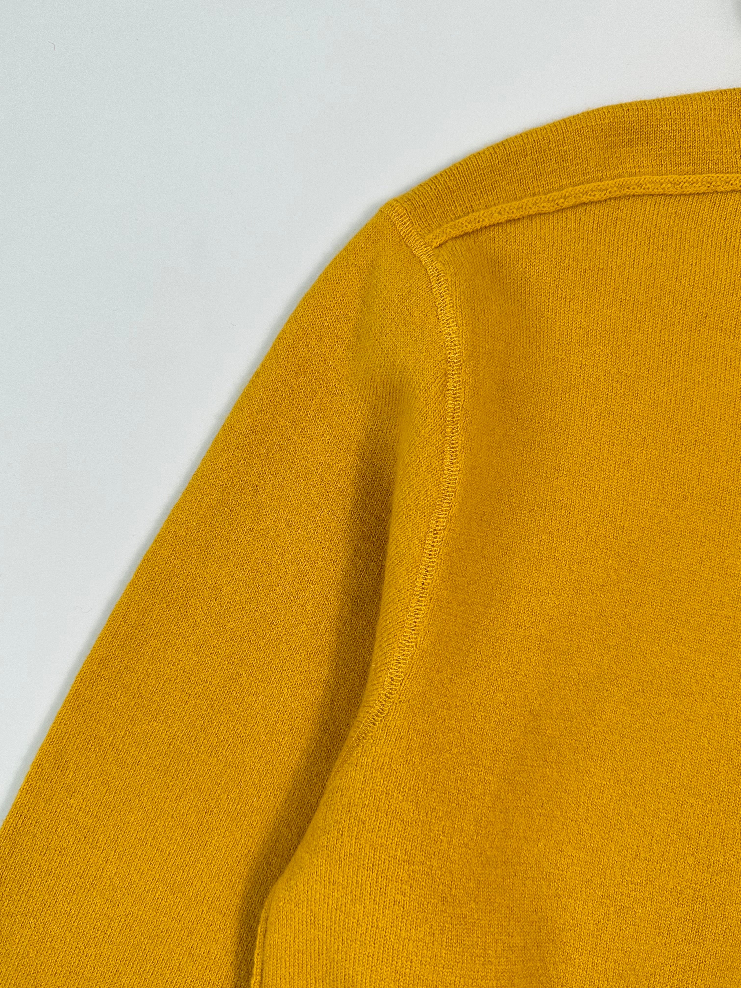 Maglione Con Cappuccio Giallo E Ricamo Sul Retro