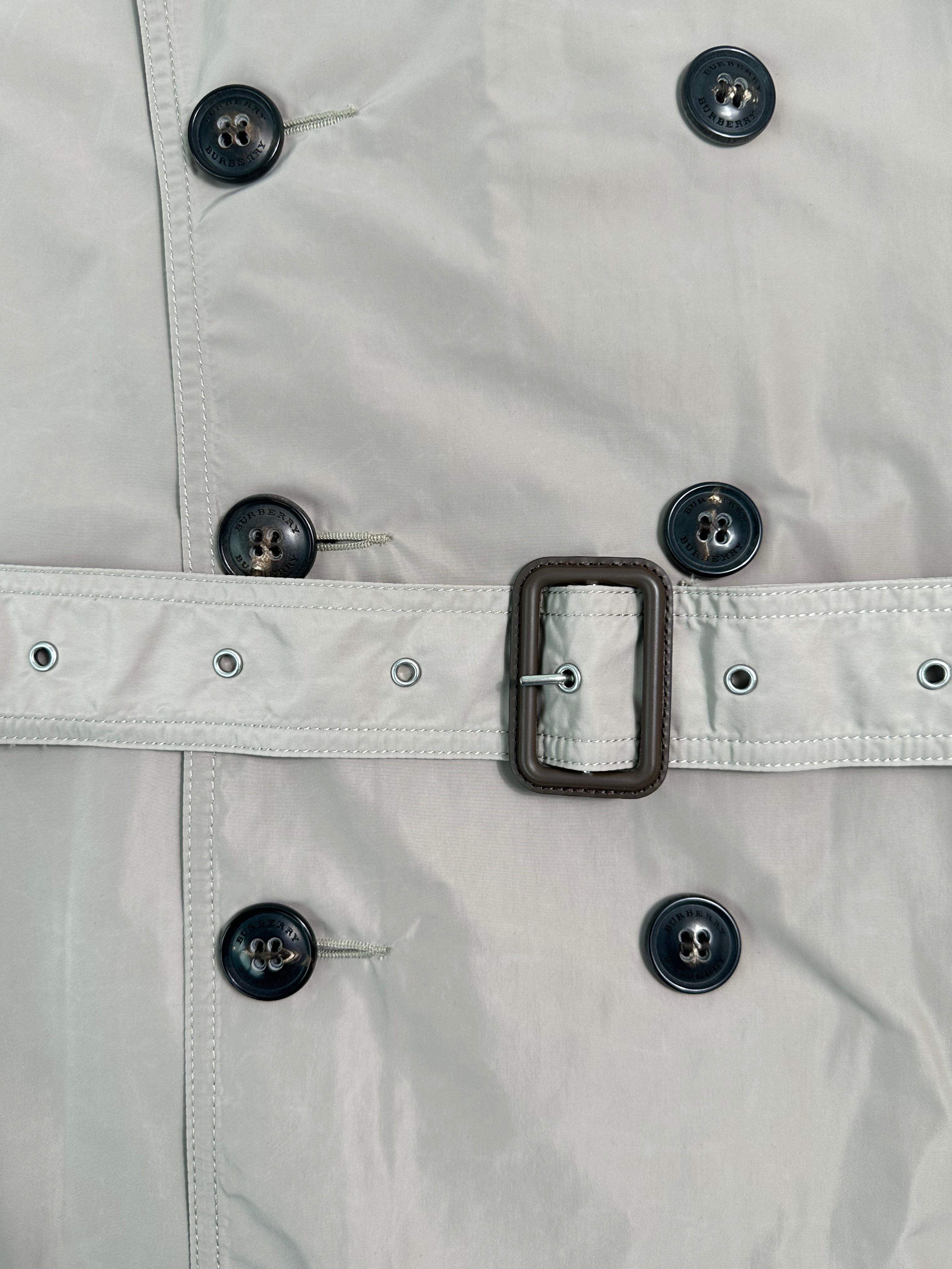 Trench Doppiopetto Beige Con Cappuccio Removibile E Cintura