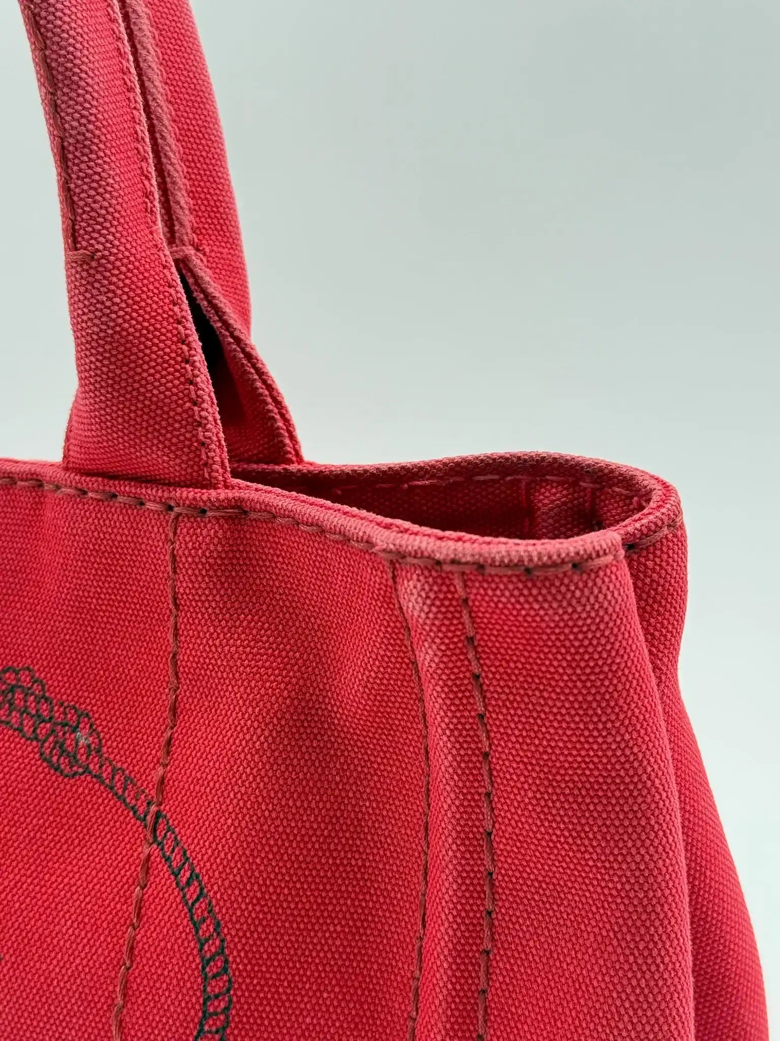 Borsa Canvas Canapa Logo Satchel Rossa