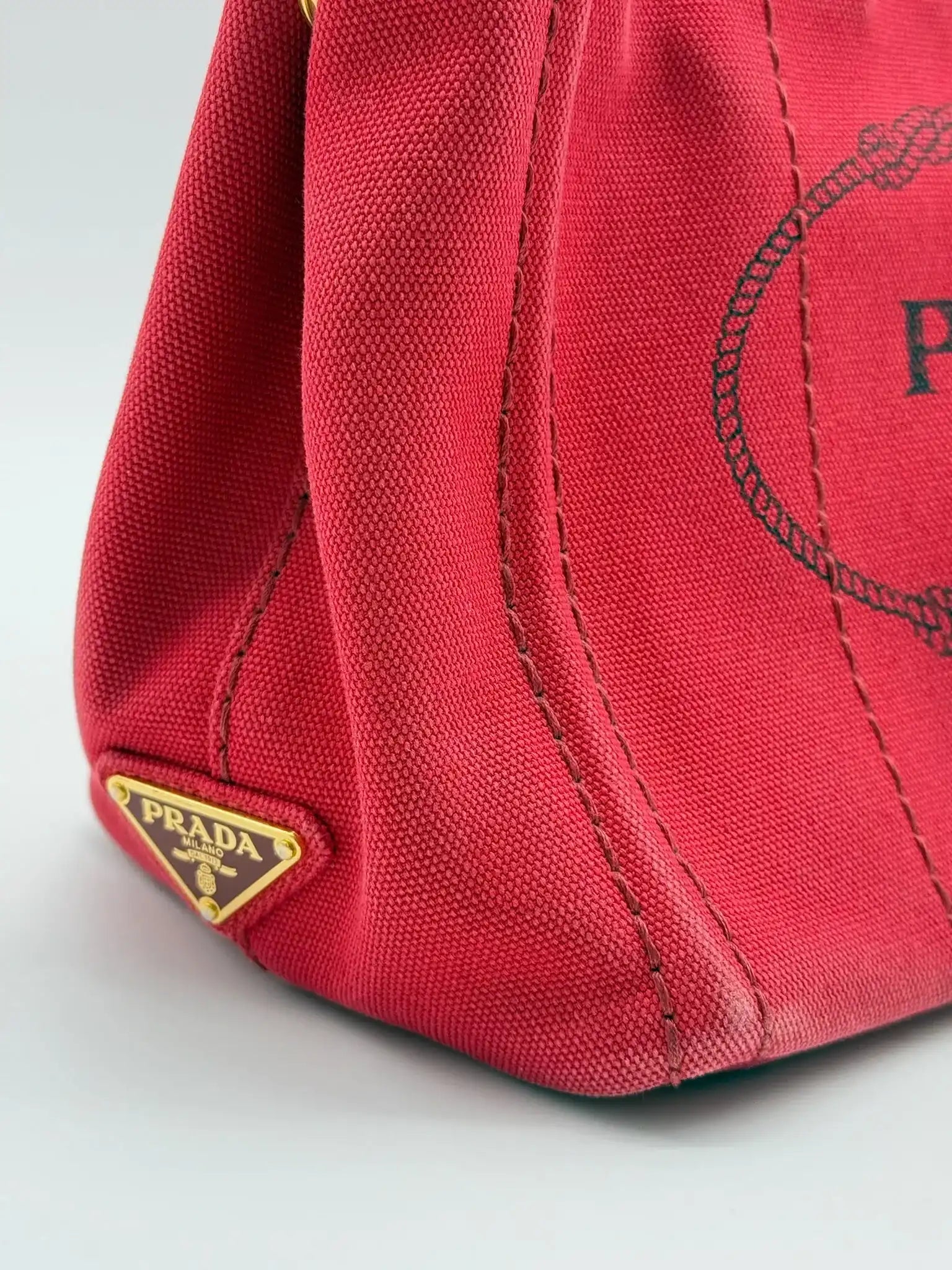 Borsa Canvas Canapa Logo Satchel Rossa