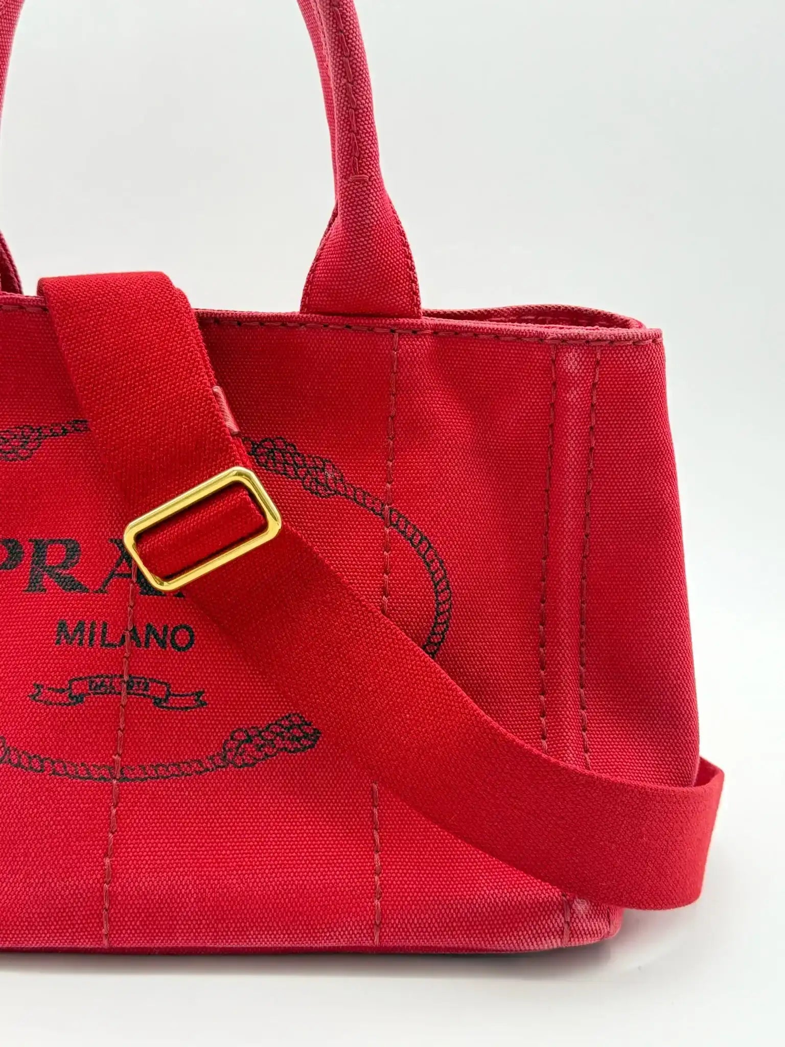 Borsa Canvas Canapa Logo Satchel Rossa