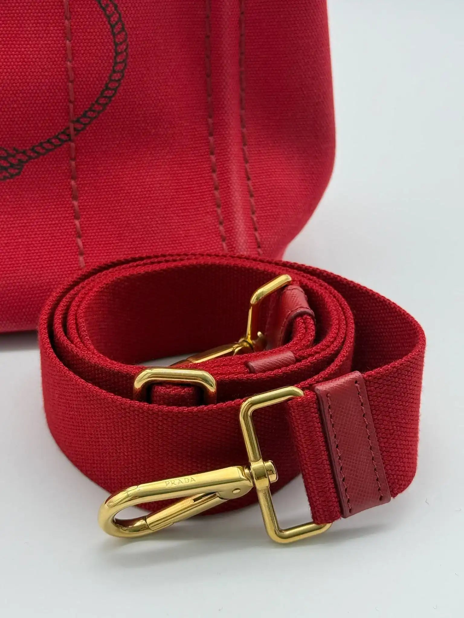 Borsa Canvas Canapa Logo Satchel Rossa