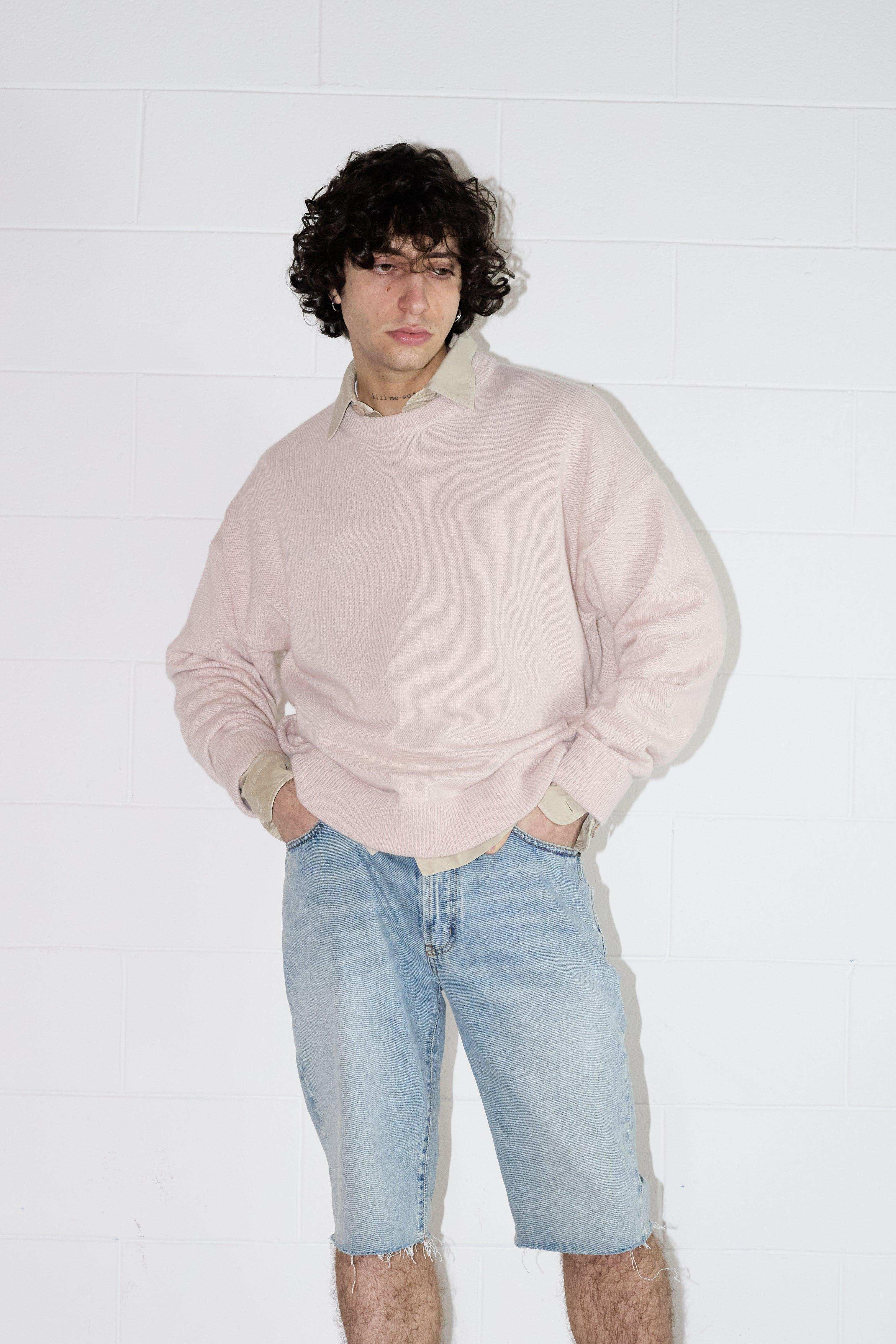 Men's Pink Basic Jumper Sweater