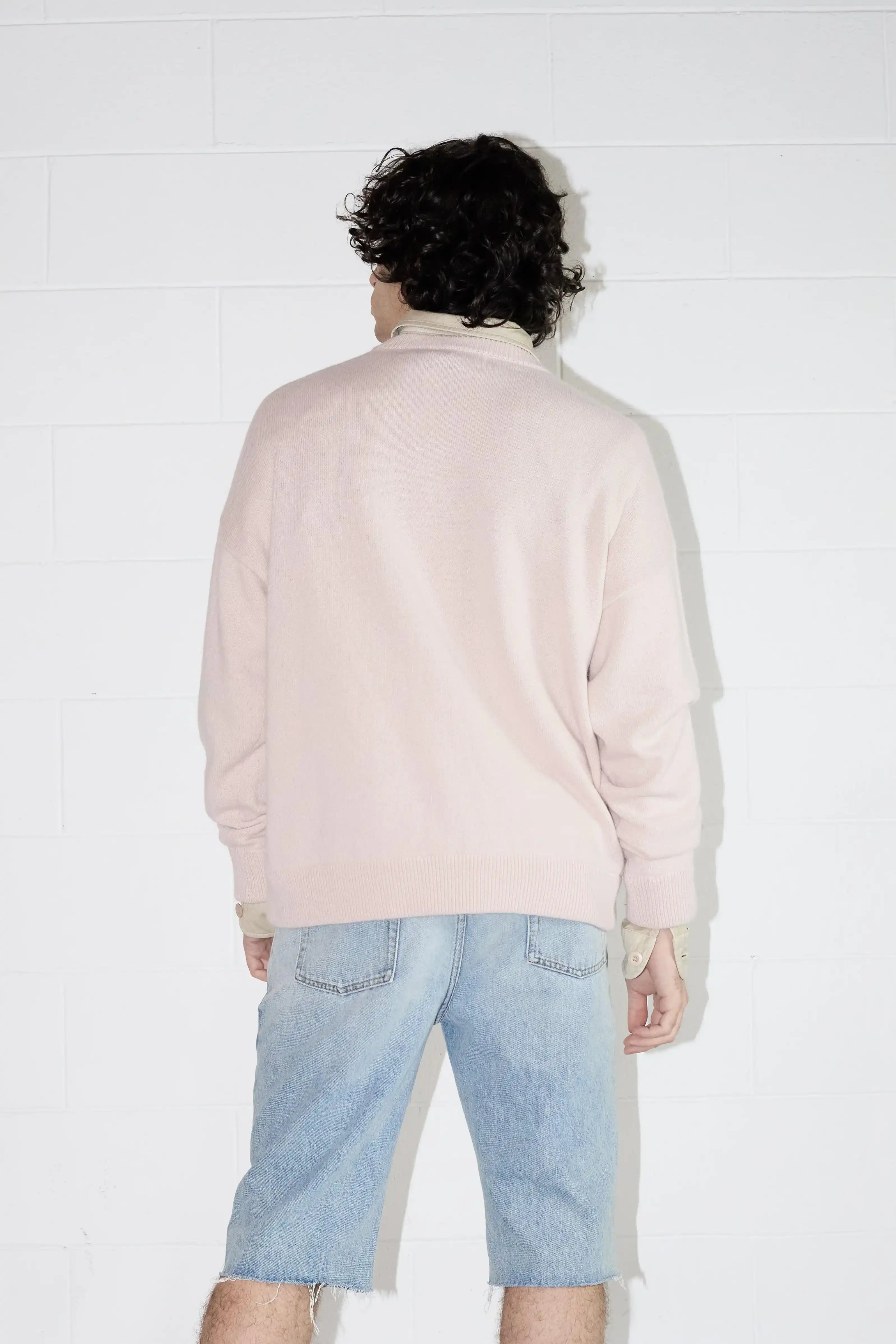 Men's Pink Basic Jumper Sweater