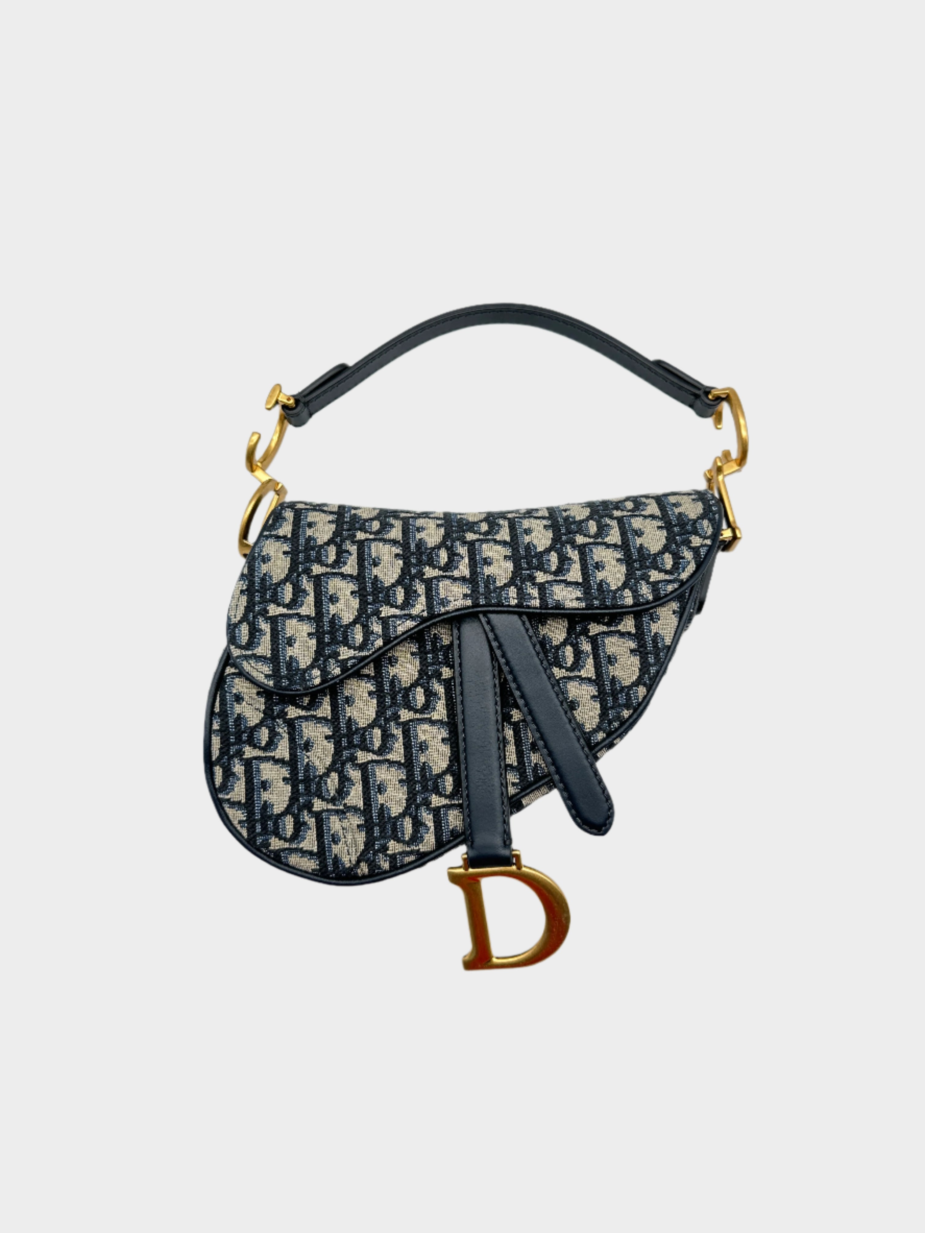 Borsa Saddle Piccola In Jacquard Oblique Blu