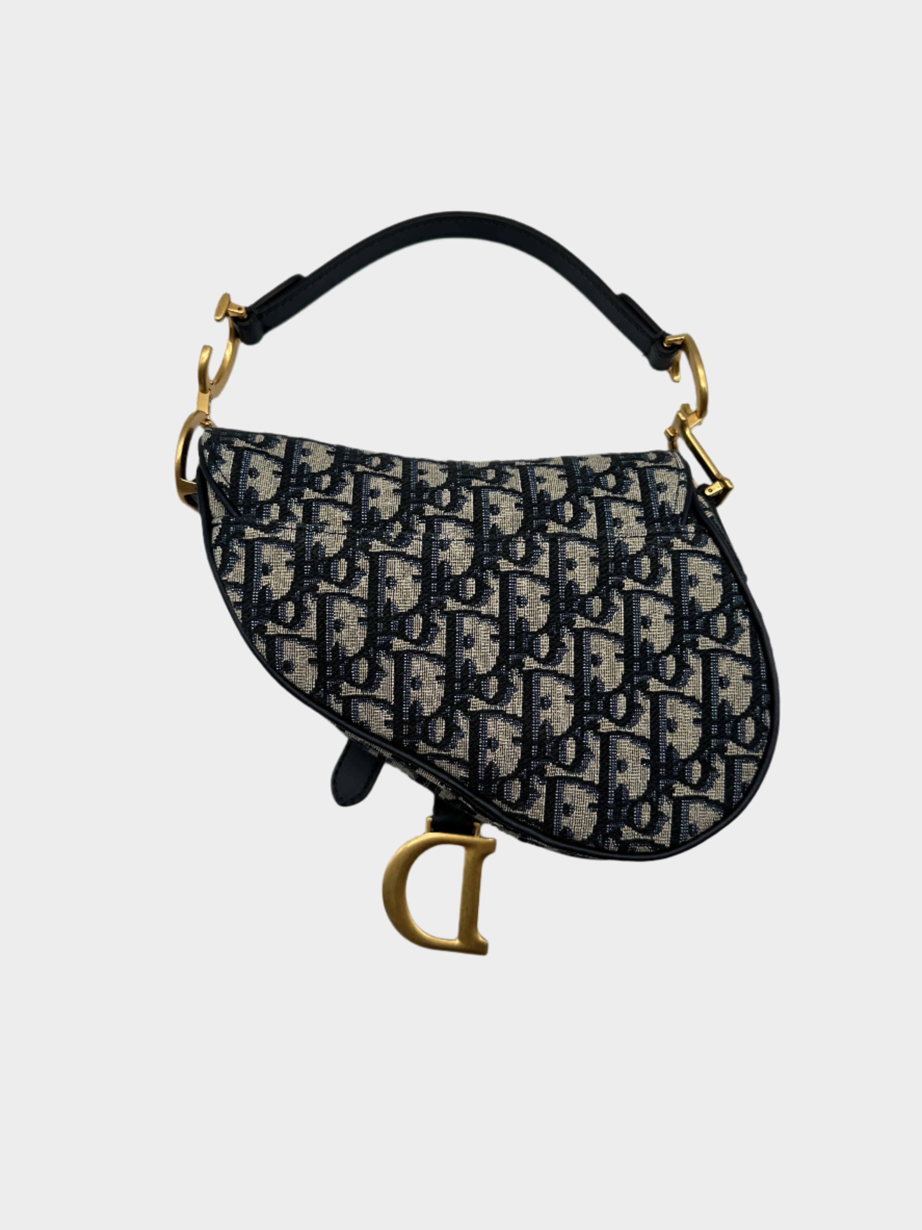 Borsa Saddle Piccola In Jacquard Oblique Blu