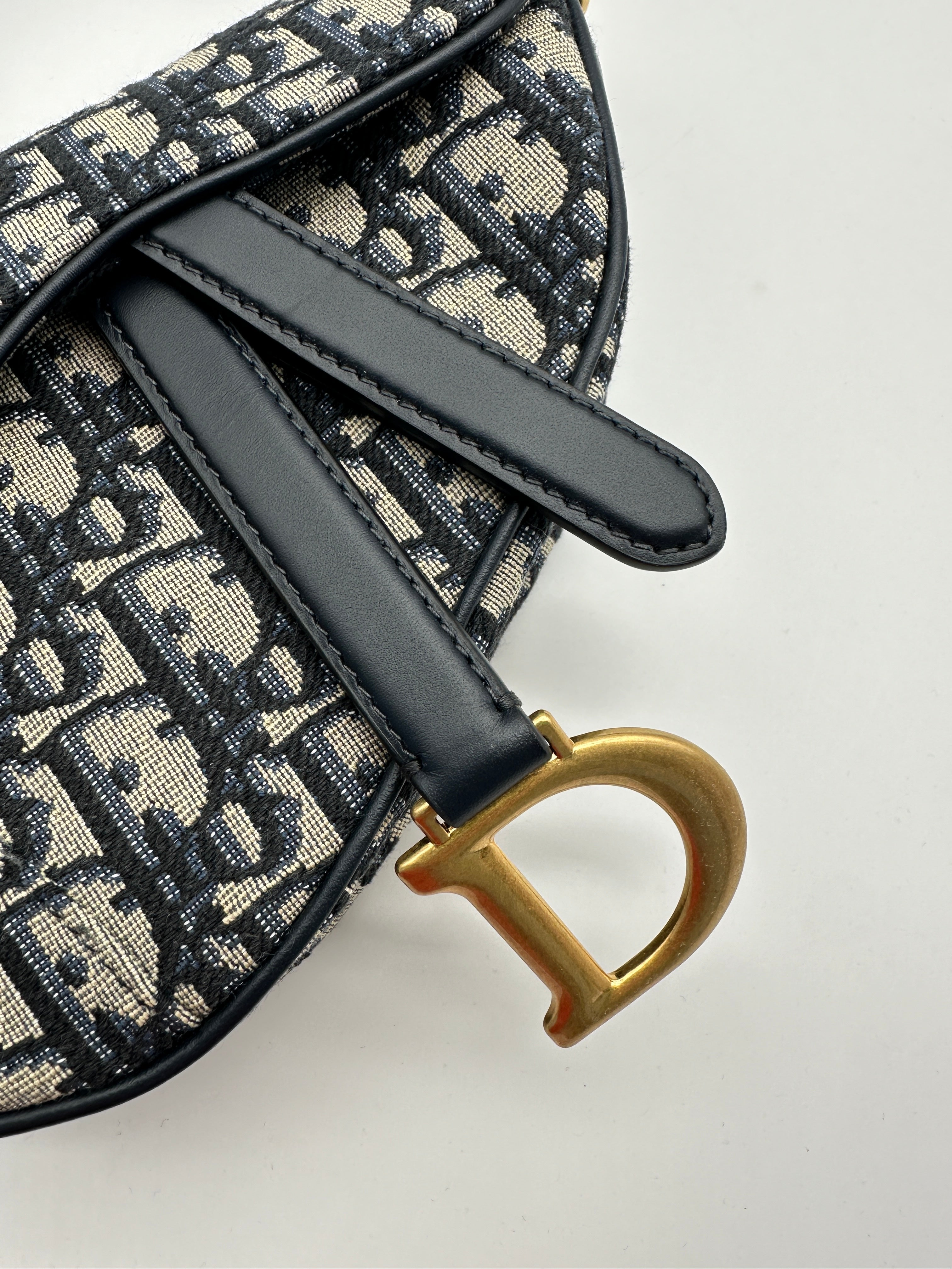 Borsa Saddle Piccola In Jacquard Oblique Blu