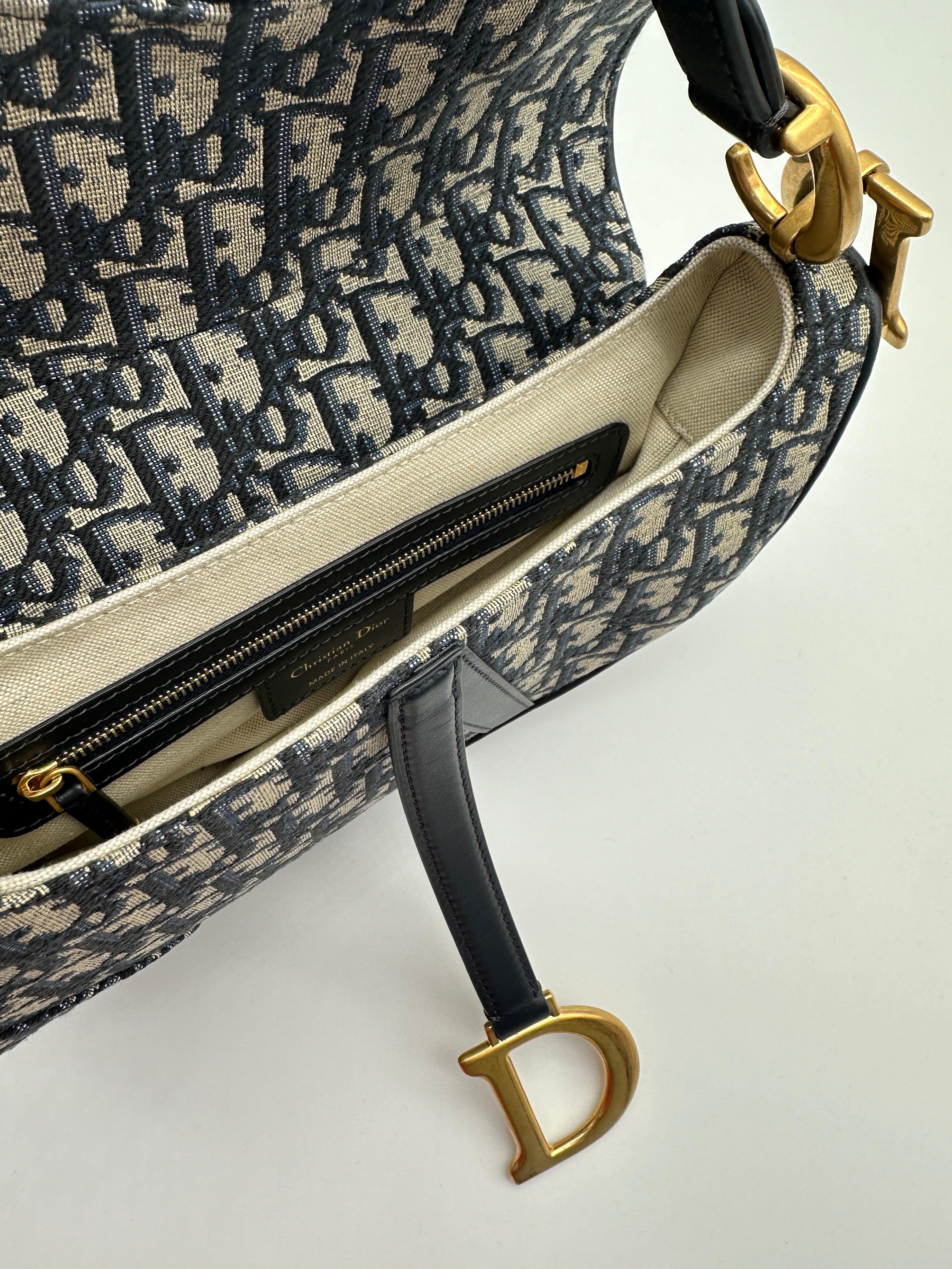 Saddle Bag In Oblique Jacquard Blue