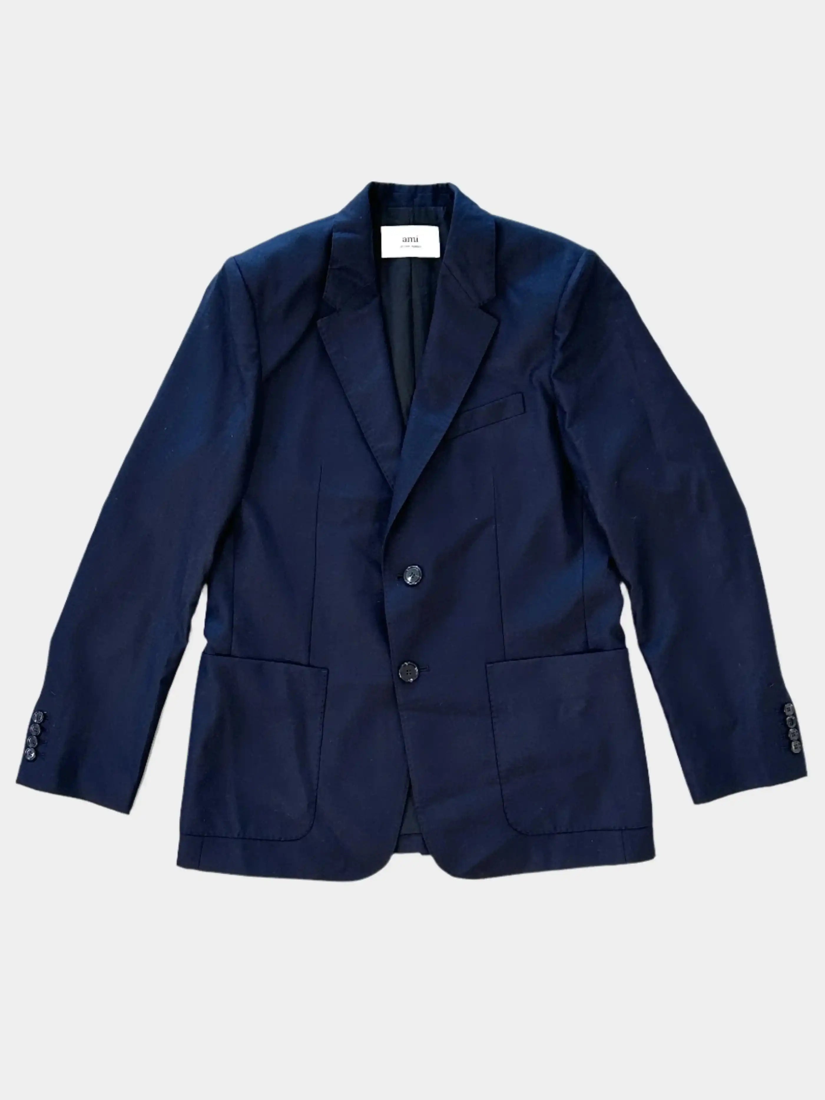 Blazer Blu Scuro con Rever a Lancia