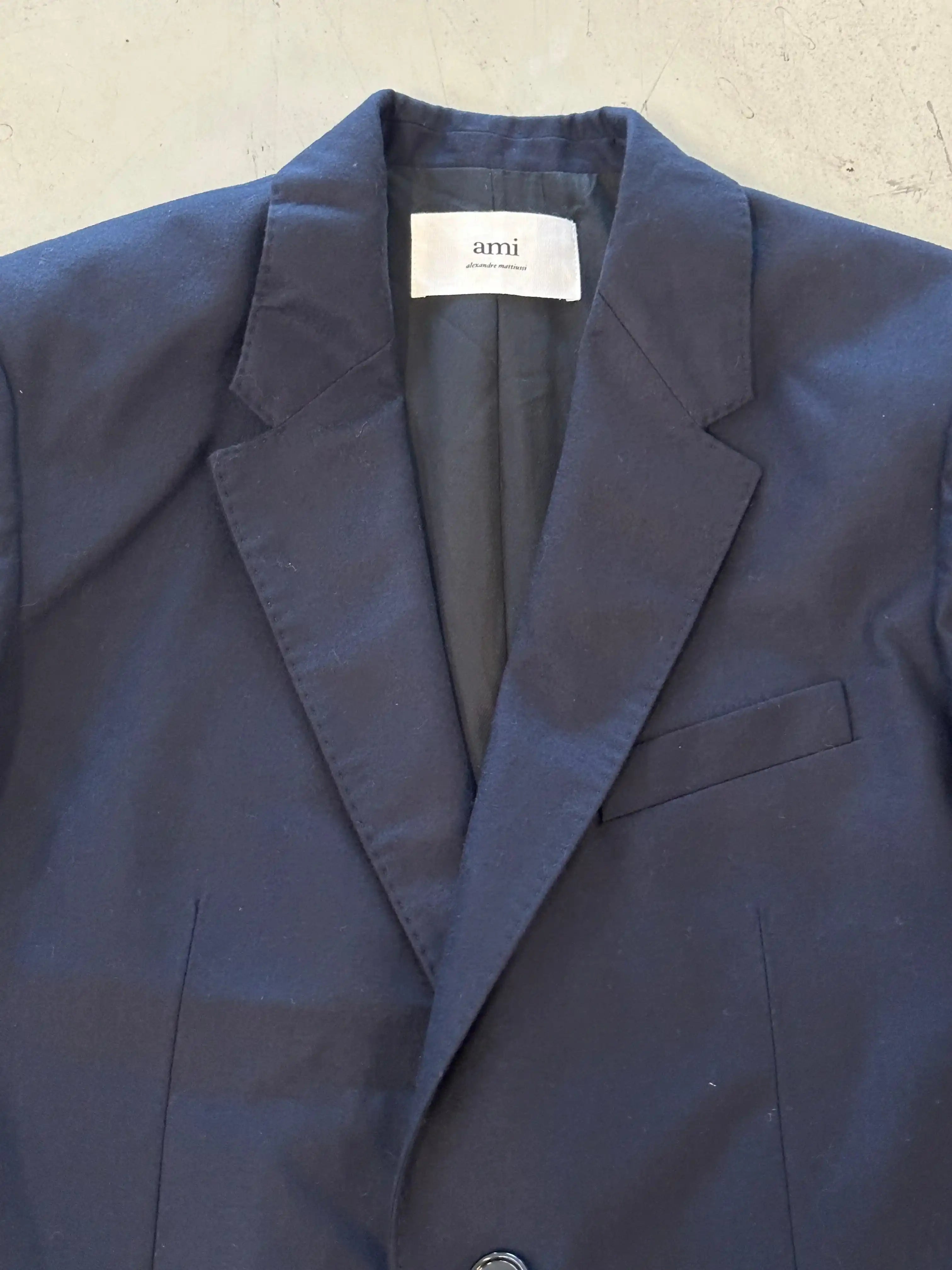Blazer Blu Scuro con Rever a Lancia