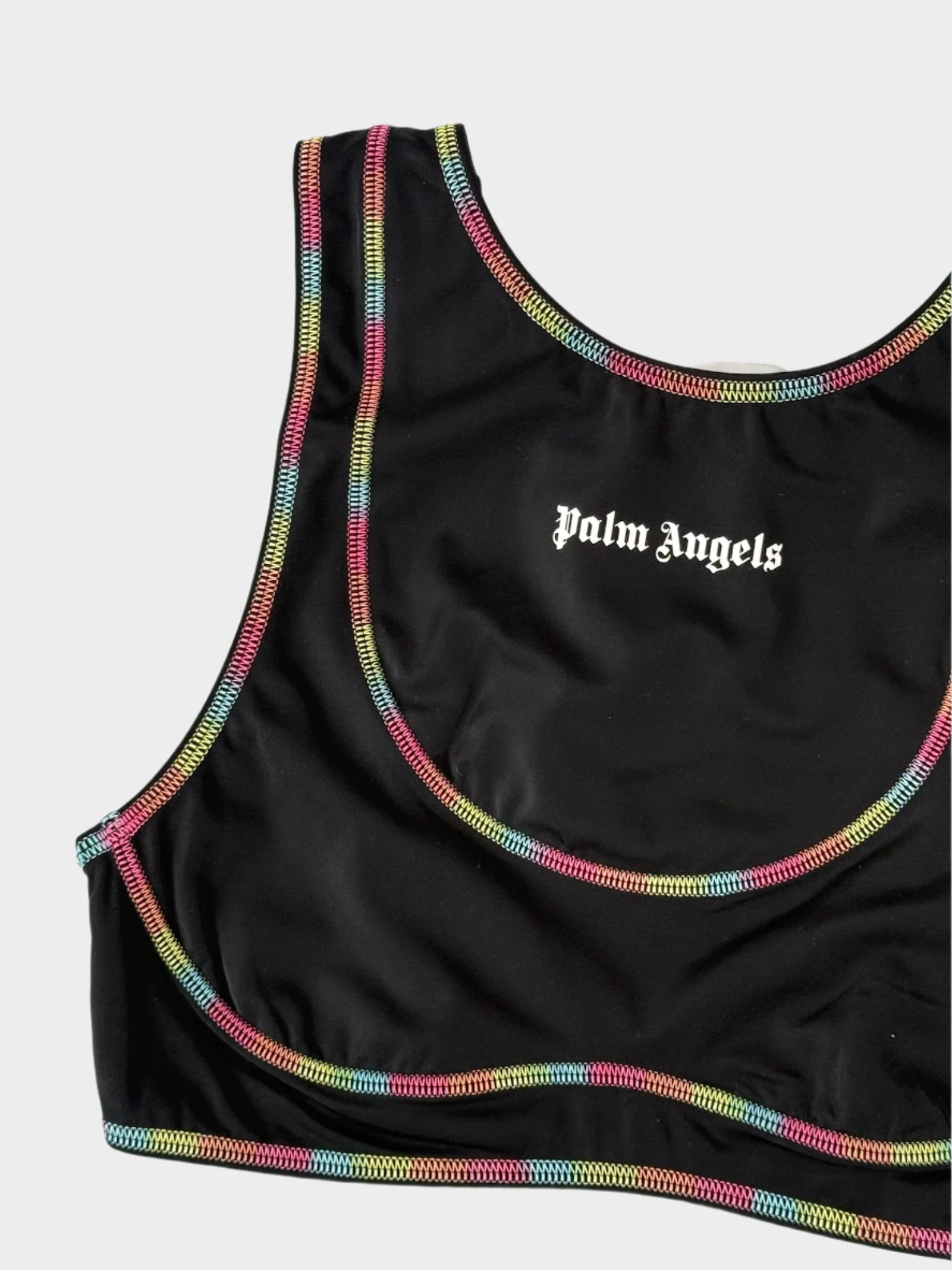 Black Top With Rainbow Stitching