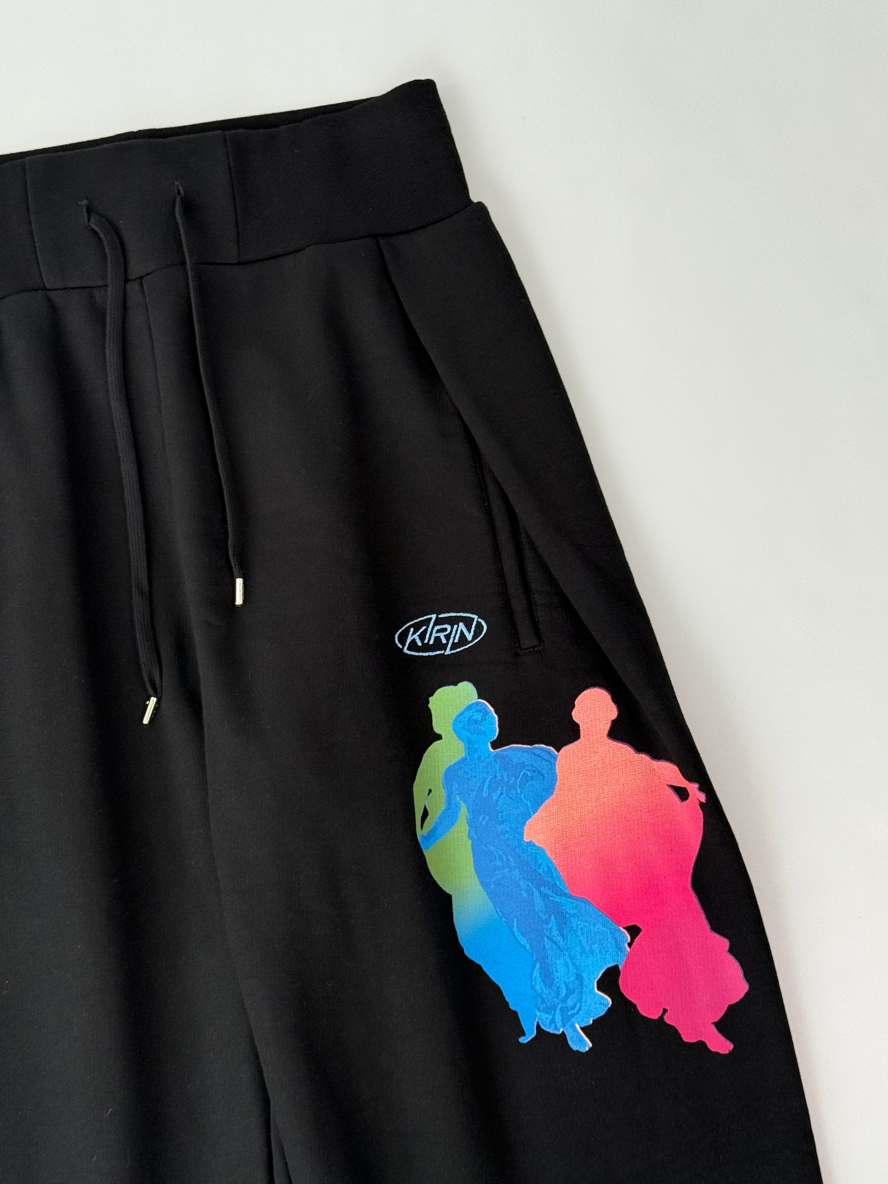 Pantaloni Neri In Felpa Con Stampa Muses Fluo