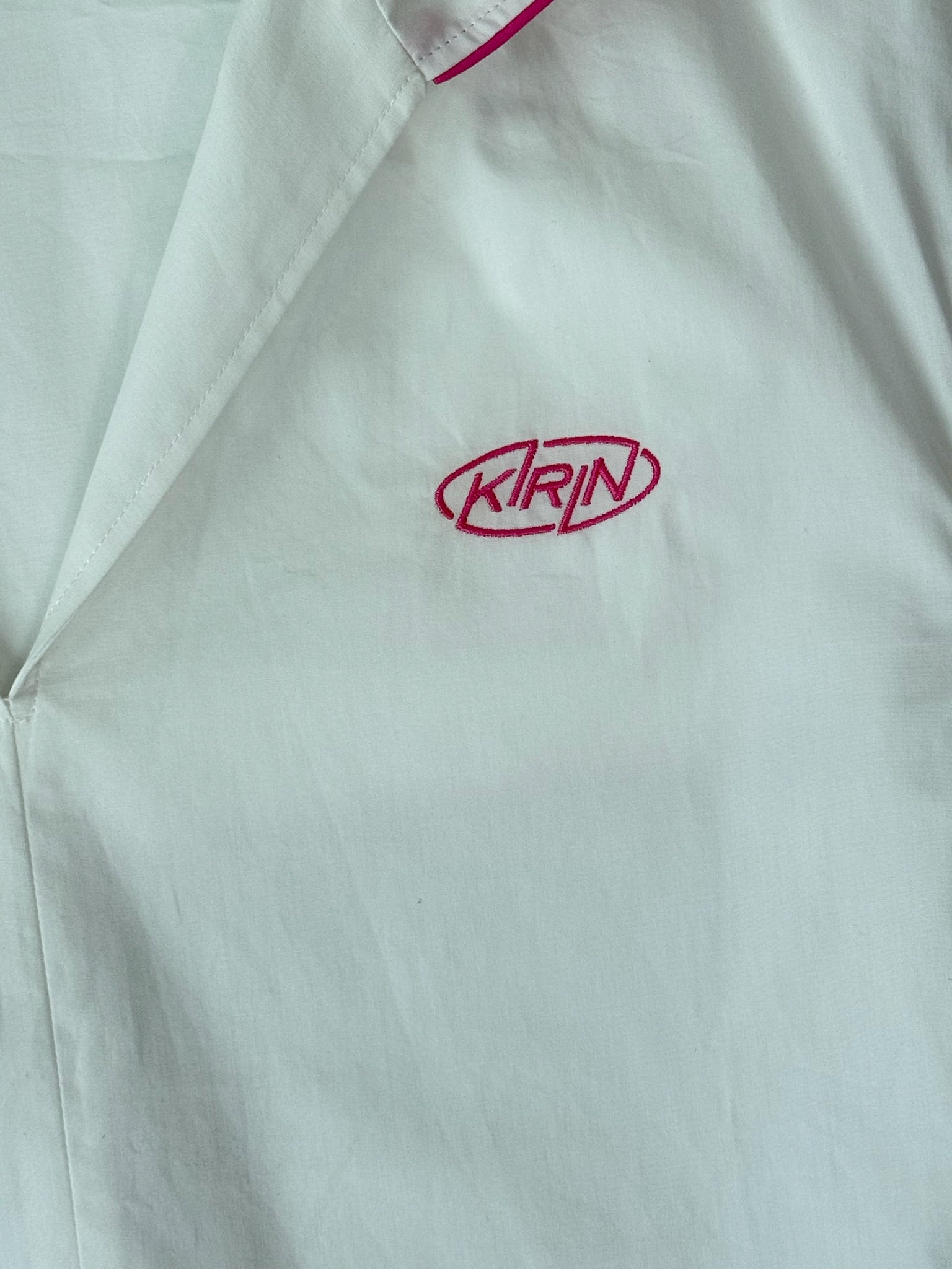 Camicia Bianca In Popeline Con Colletto Sailor E Logo Rosa