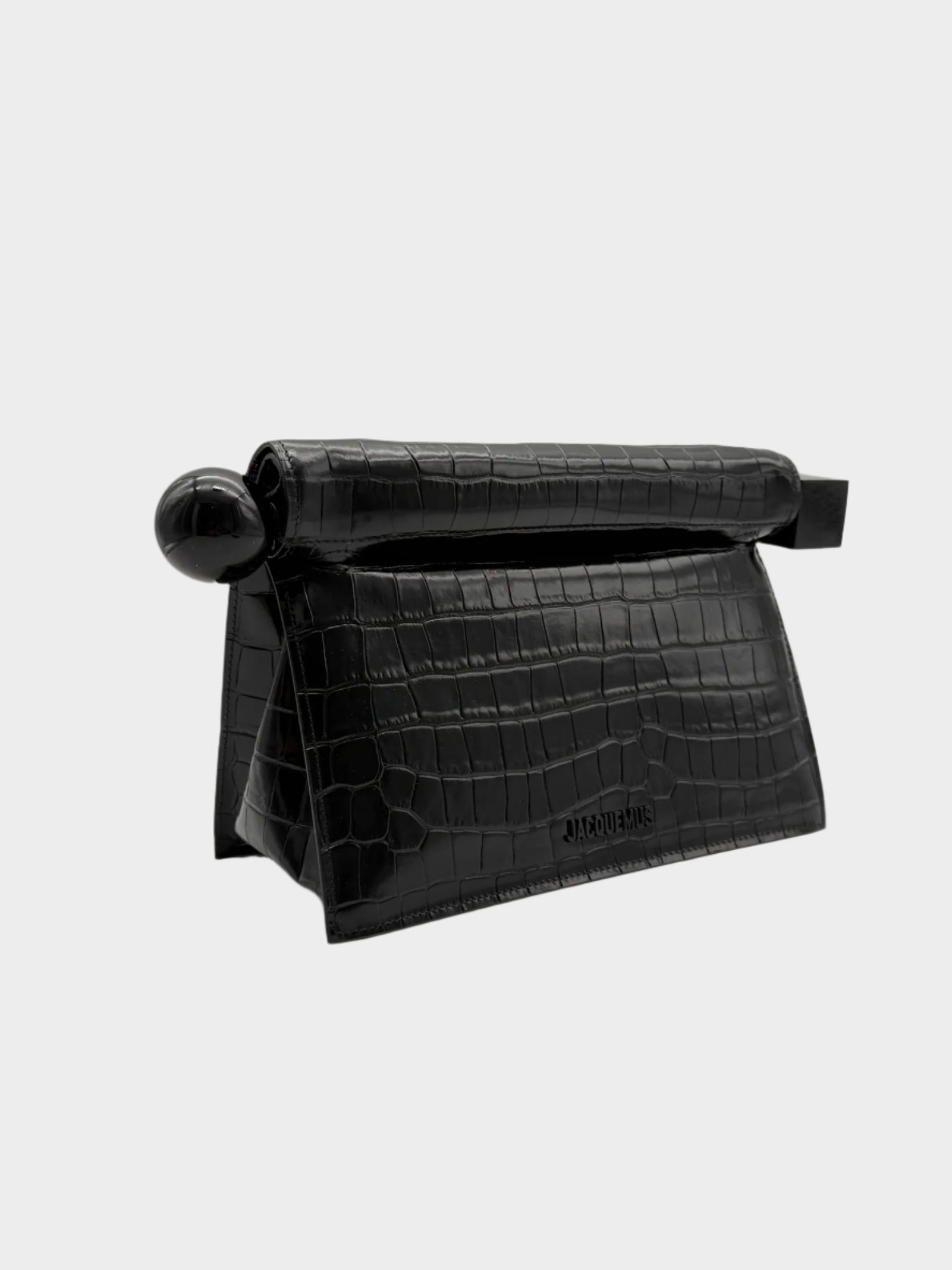 Clutch Nera Con Finitura Cocco