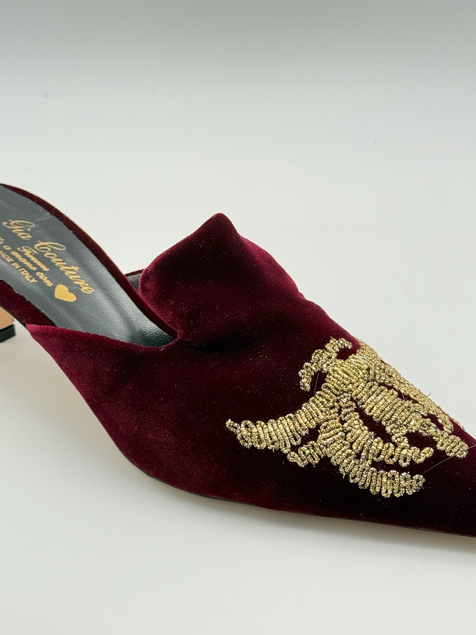 Mules Bordeaux In Velluto
