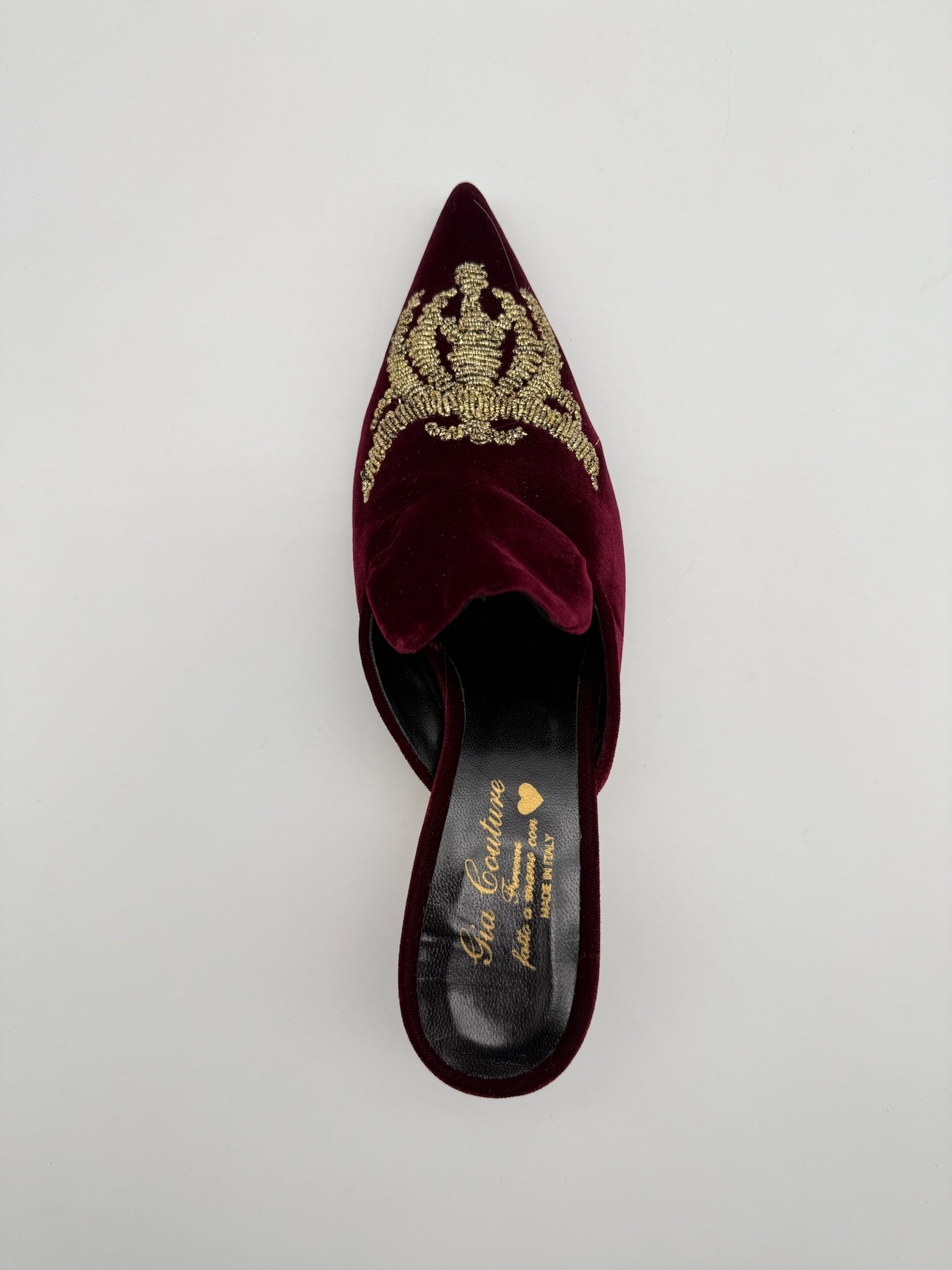 Mules Bordeaux In Velluto