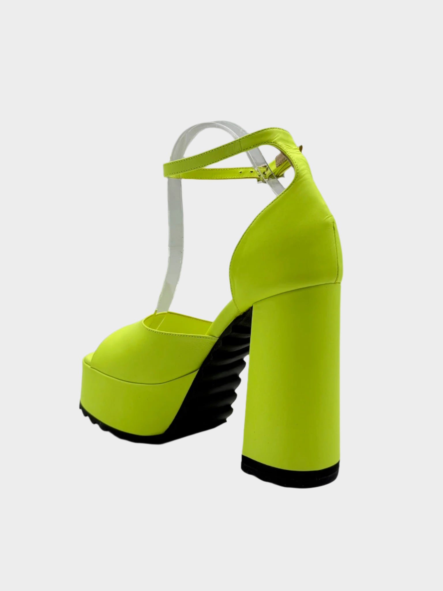 Sandalo Giallo Fluo Con Plateau