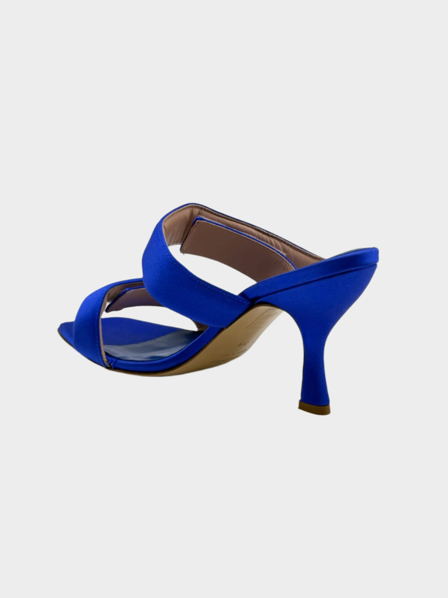 Sandalo Blu In Raso Con Doppia Fascia