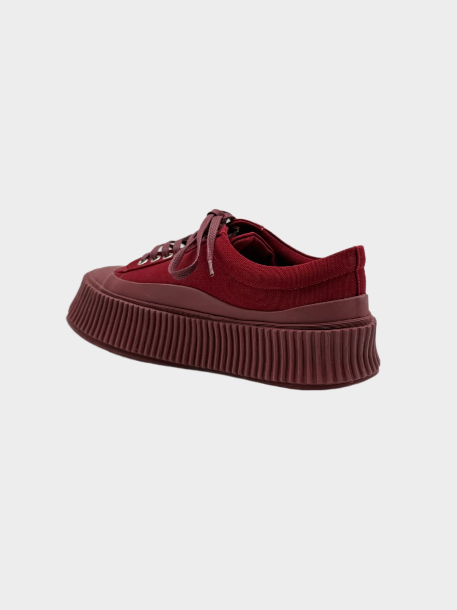 Sneaker Bordeaux In Tela Con Suola Alta
