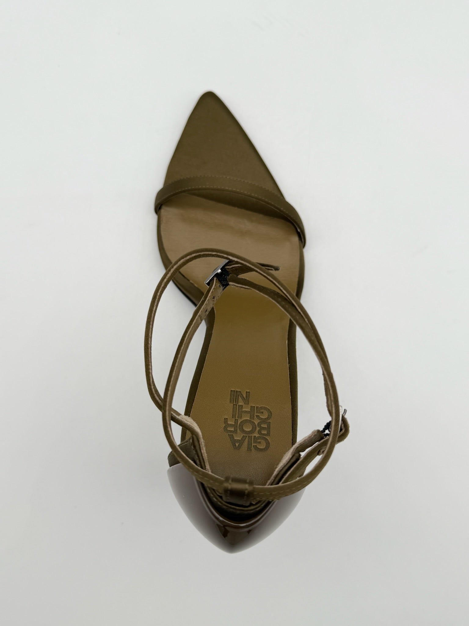 Sandali alti kaki con cinturini sottili
