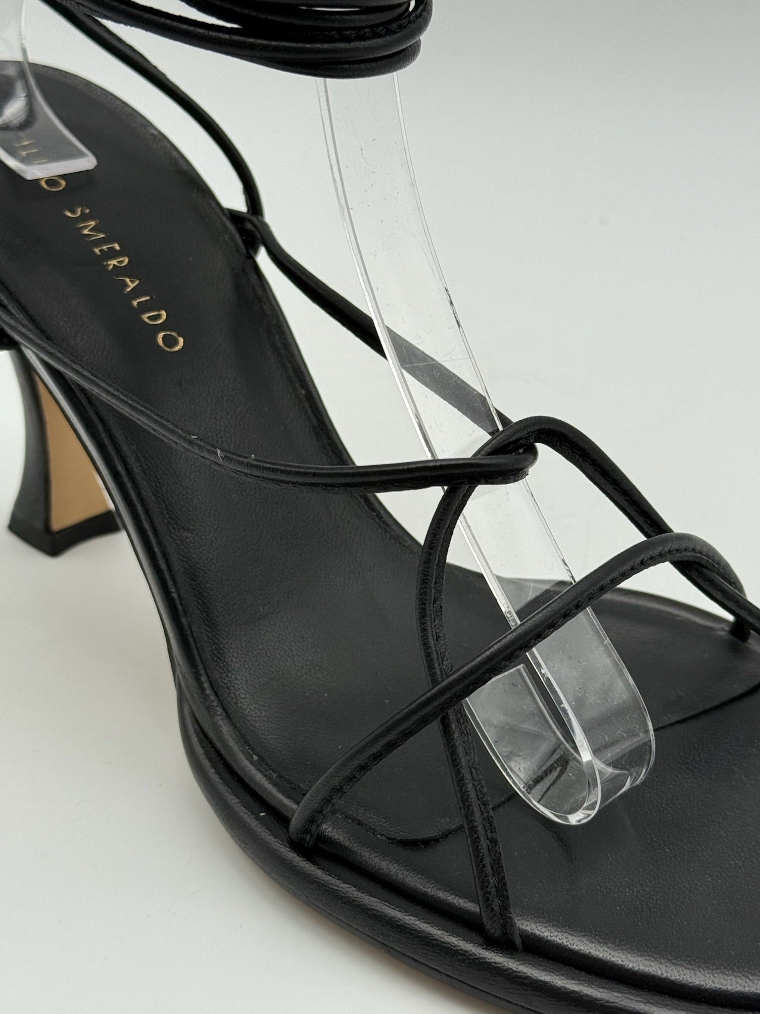 Black Leather Sandals With Laces
