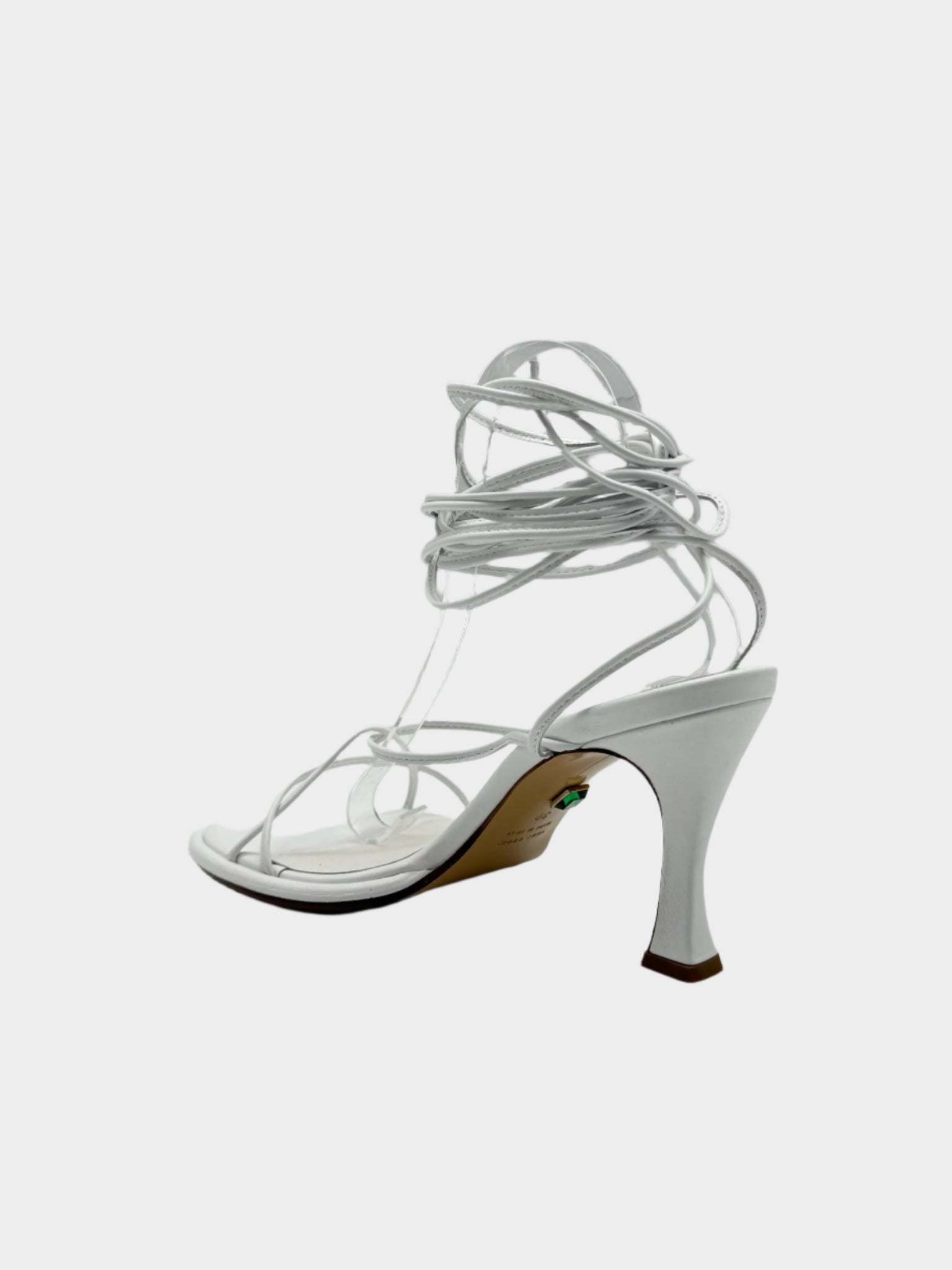 Sandali Bianchi In Pelle Con Lacci